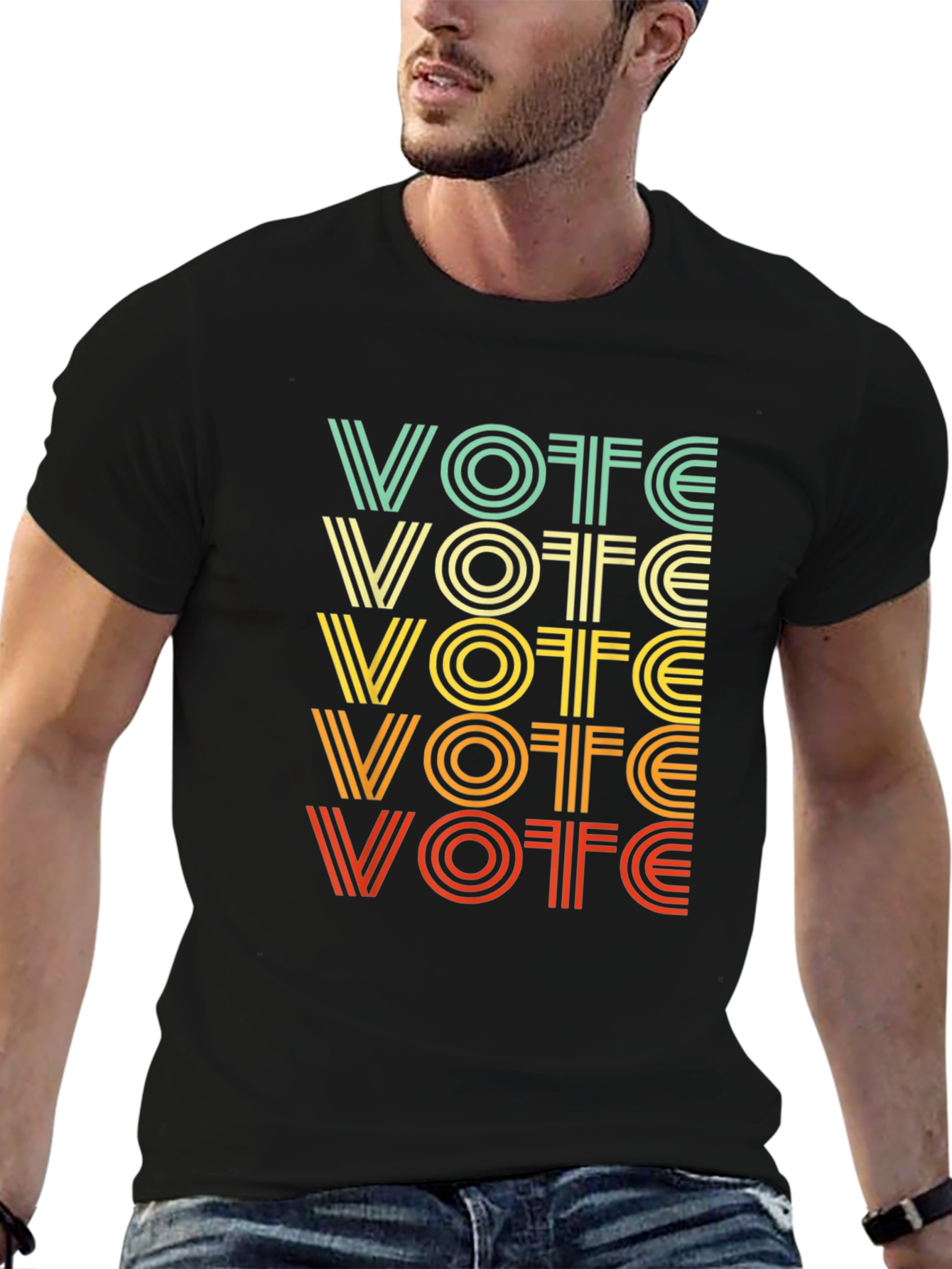 Retro VOTE Graphic Tee - Black Unisex T-Shirt
