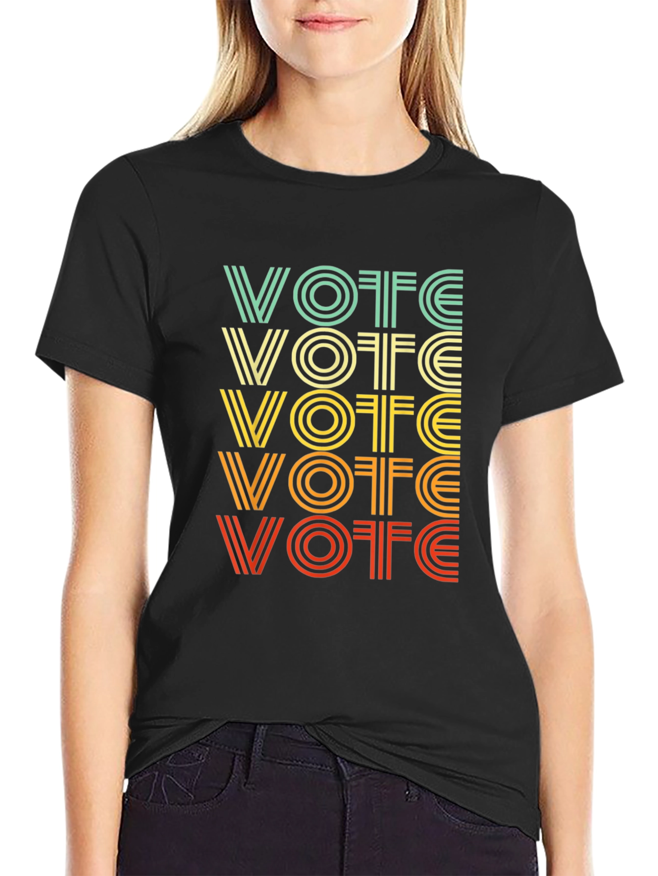 Retro VOTE Graphic Tee - Black Unisex T-Shirt