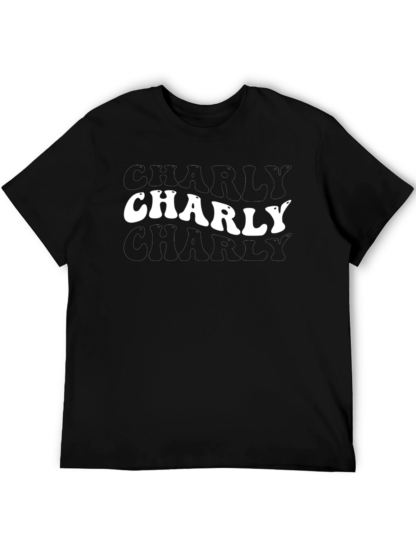 Charly Retro T-Shirt - Black Cotton Blend