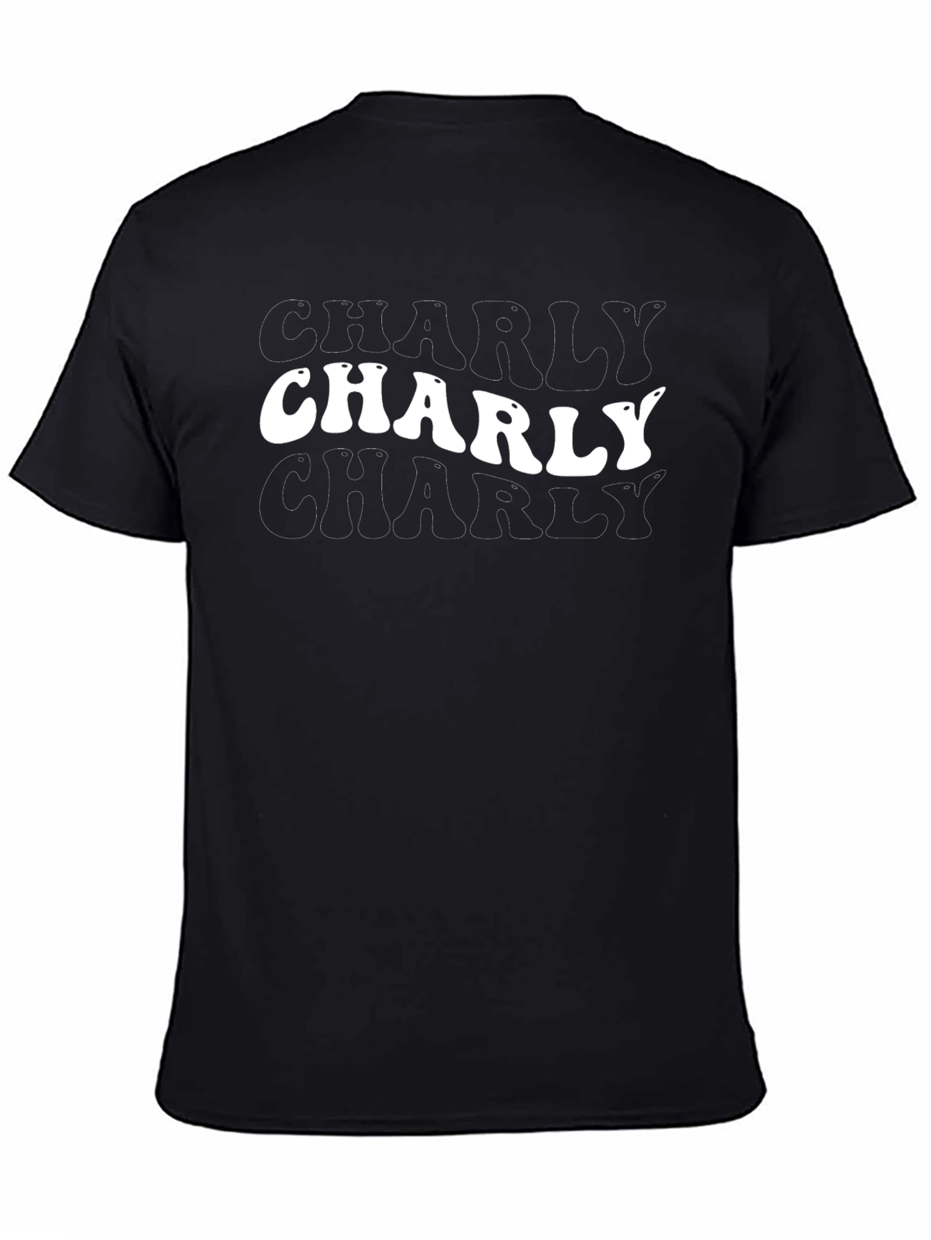 Charly Retro T-Shirt - Black Cotton Blend