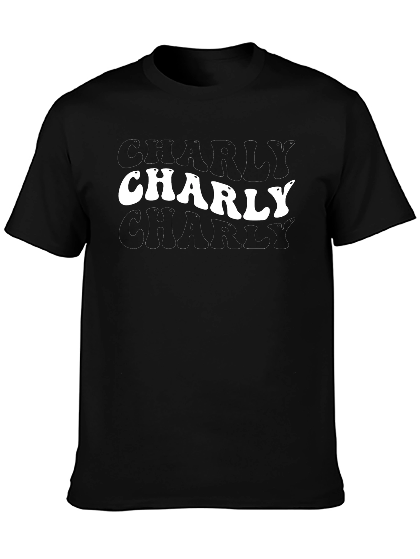 Charly Retro T-Shirt - Black Cotton Blend