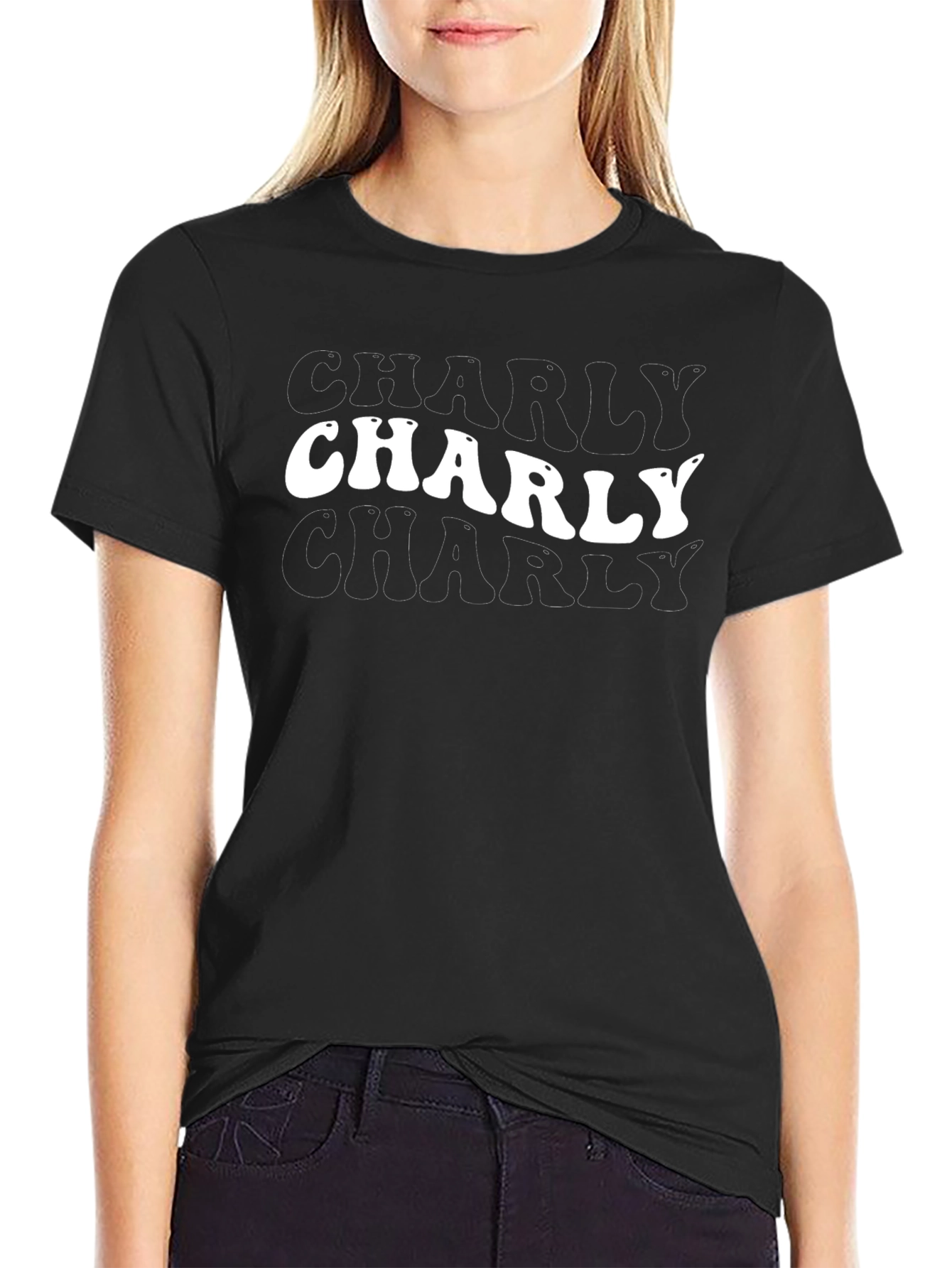 Charly Retro T-Shirt - Black Cotton Blend