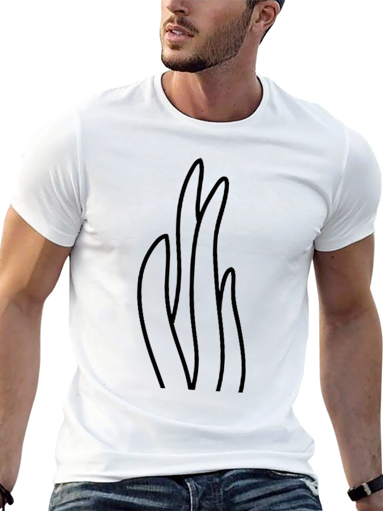 Minimalist Black T-Shirt with Abstract Design