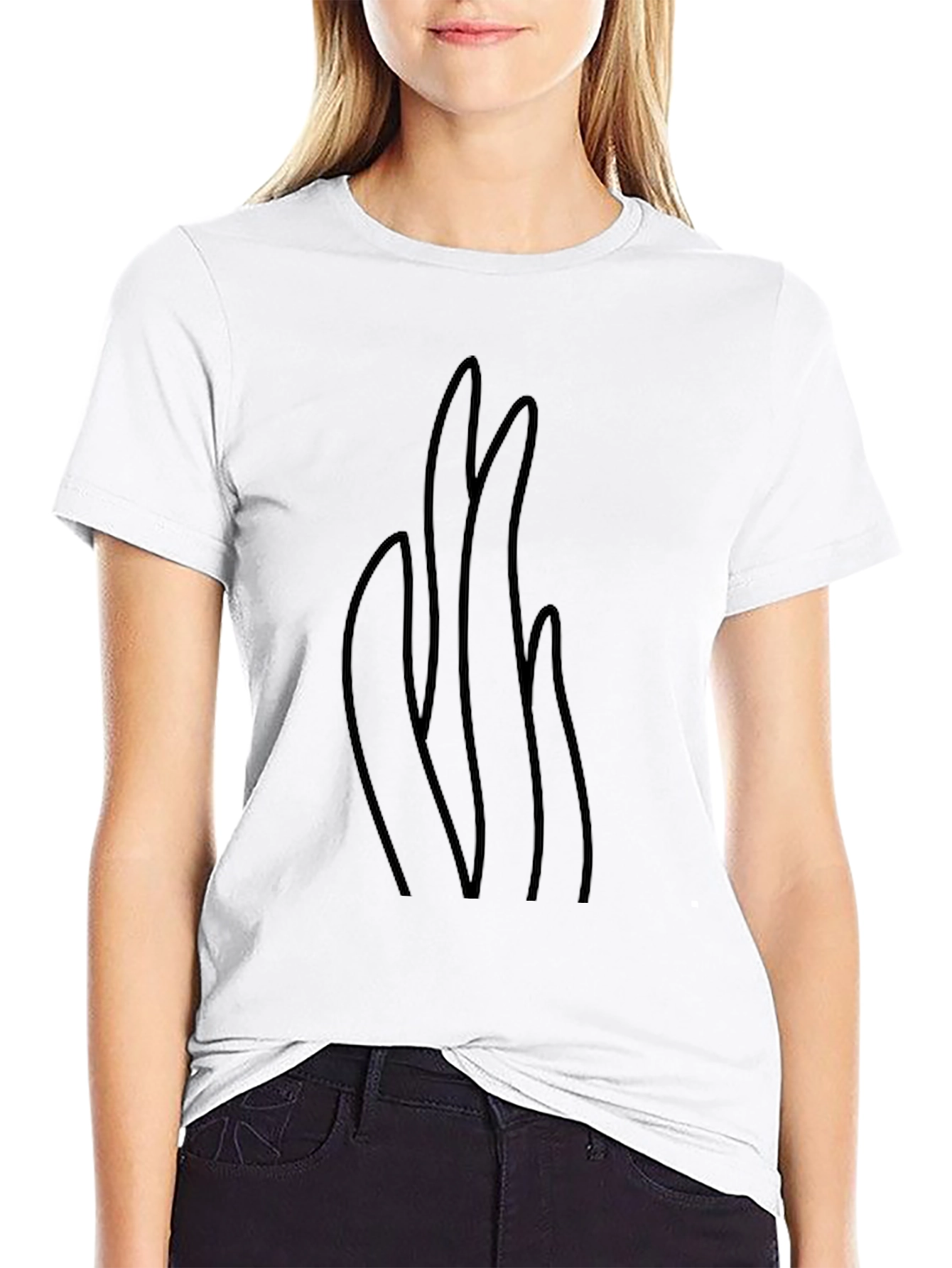 Minimalist Black T-Shirt with Abstract Design
