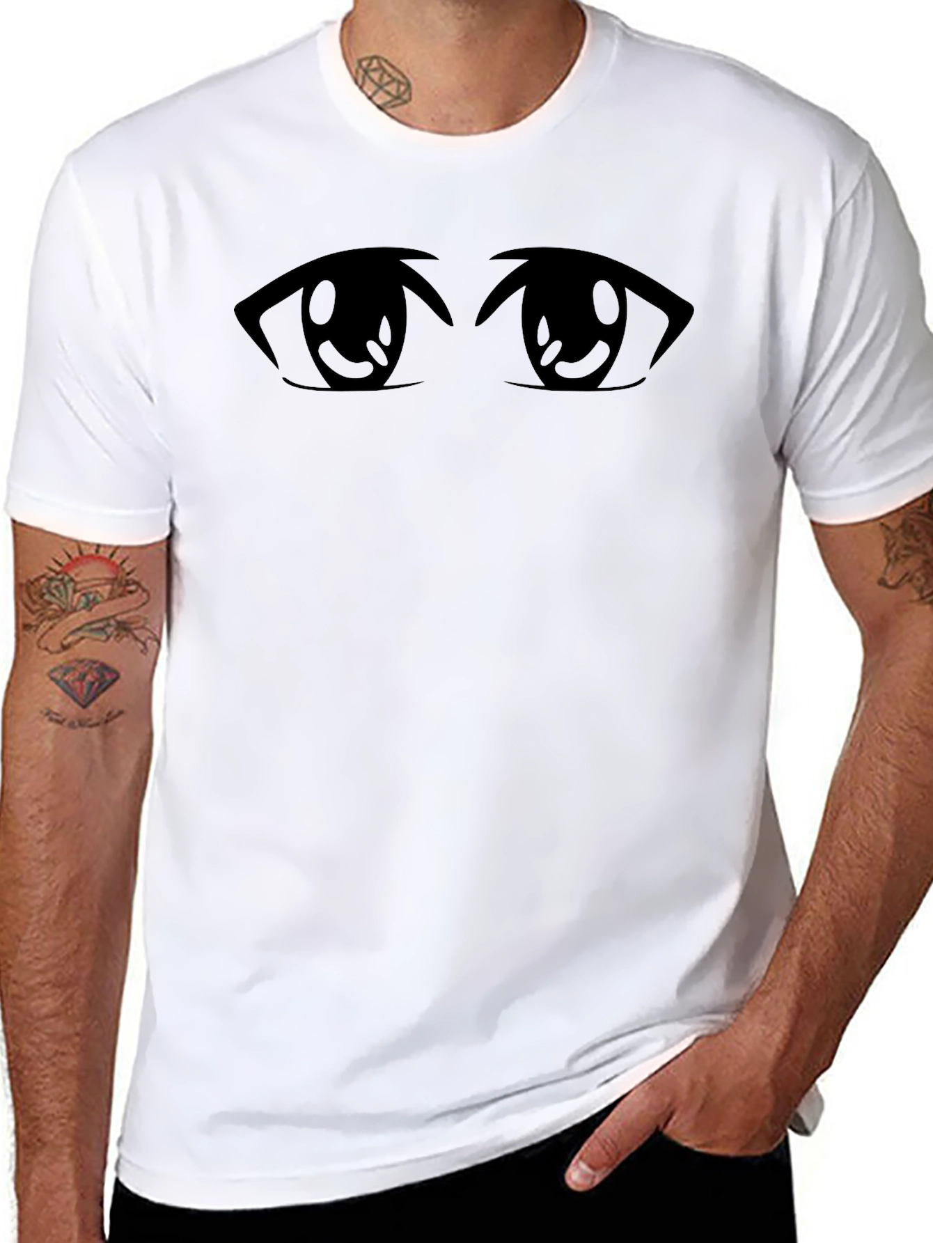 Anime Eyes Black T-Shirt - Express Yourself!