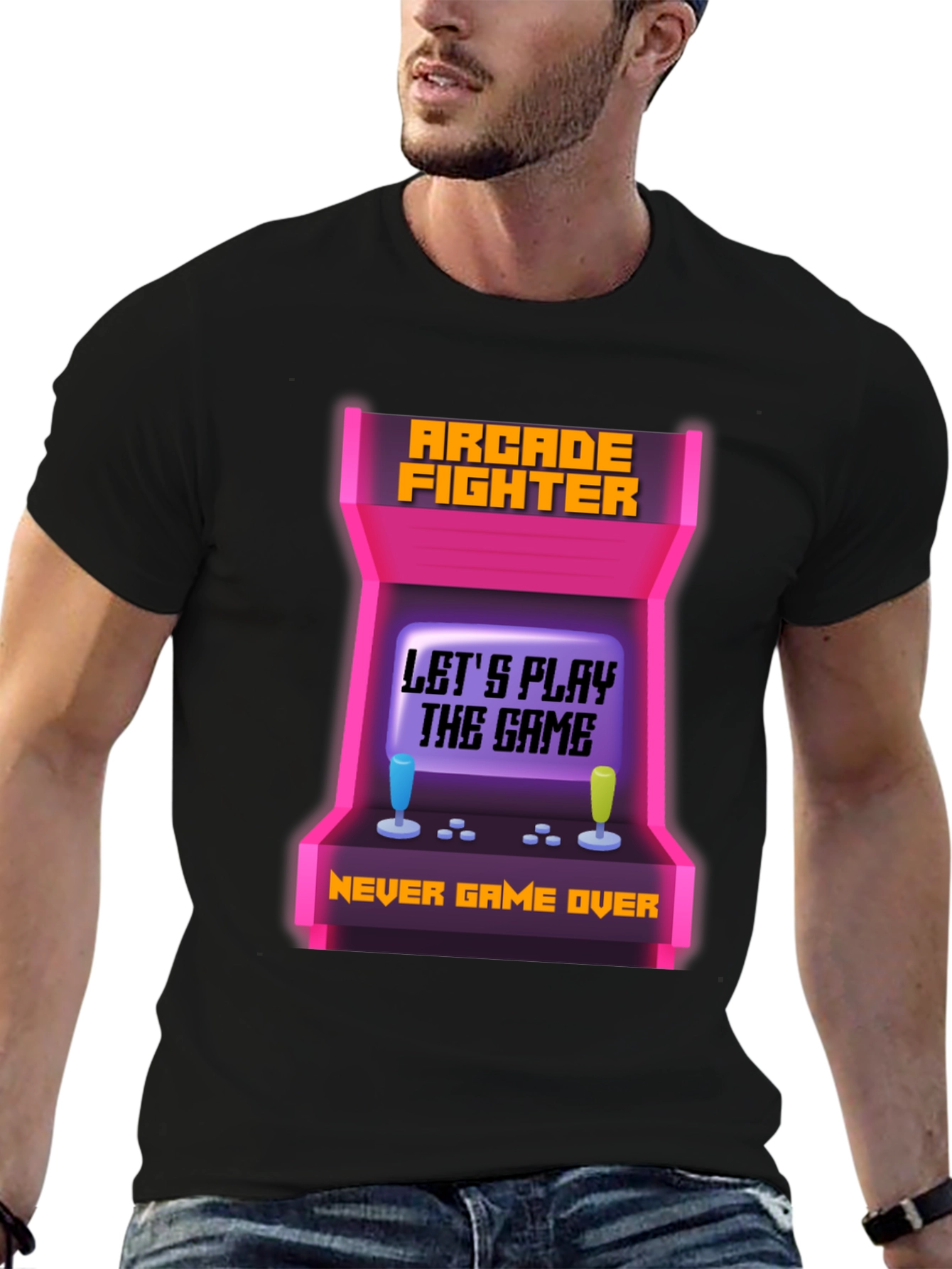 Arcade Fighter Gamer T-Shirt - Never Game Over!