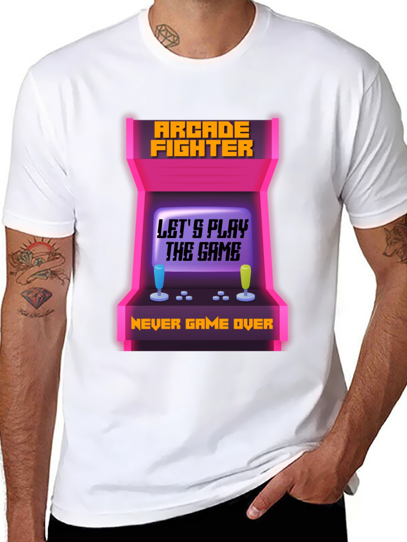 Arcade Fighter Gamer T-Shirt - Never Game Over!
