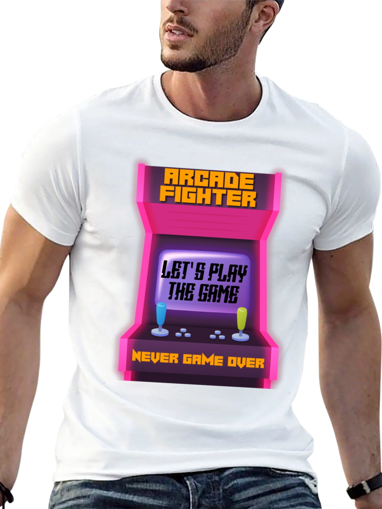 Arcade Fighter Gamer T-Shirt - Never Game Over!