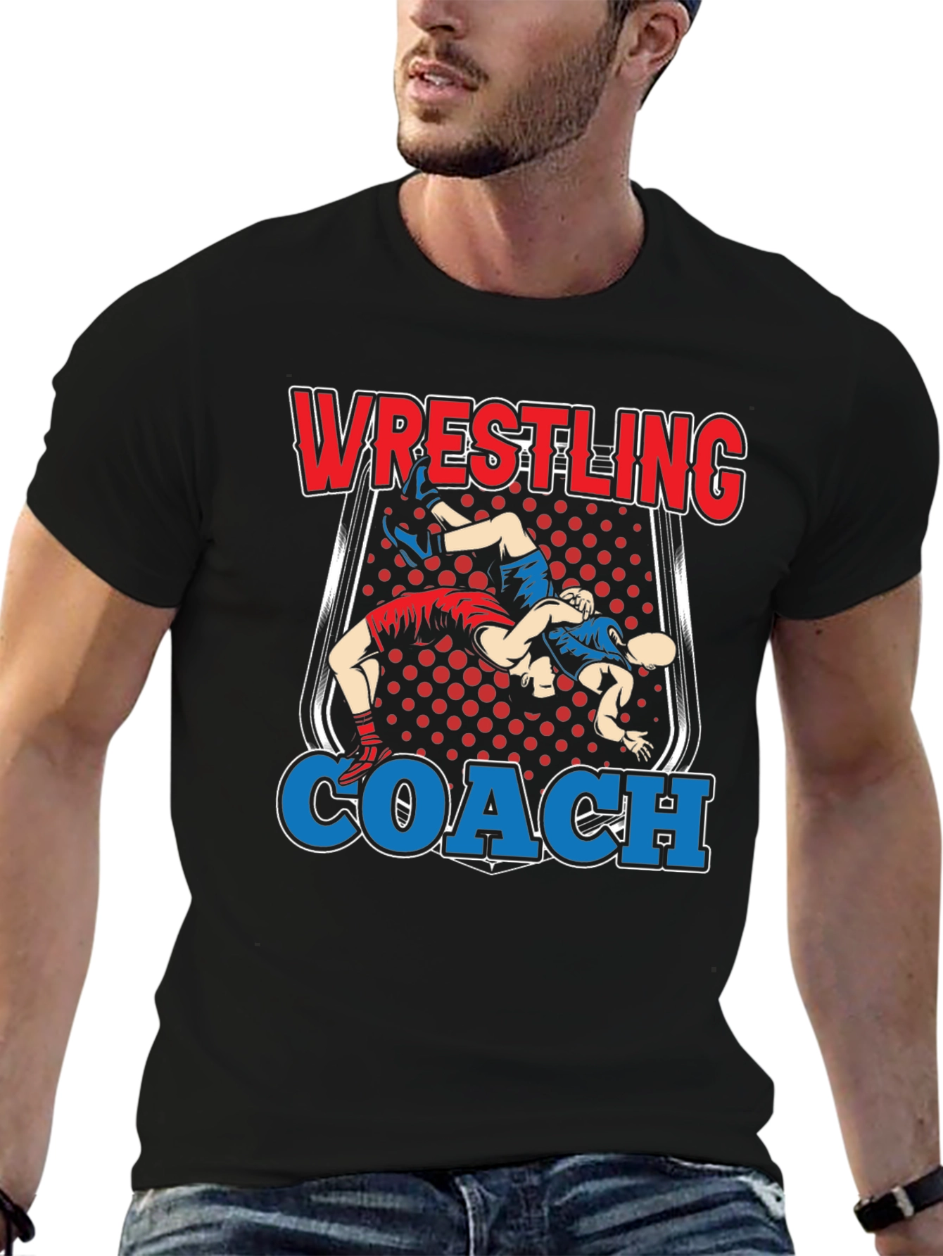 Wrestling Coach Graphic T-Shirt