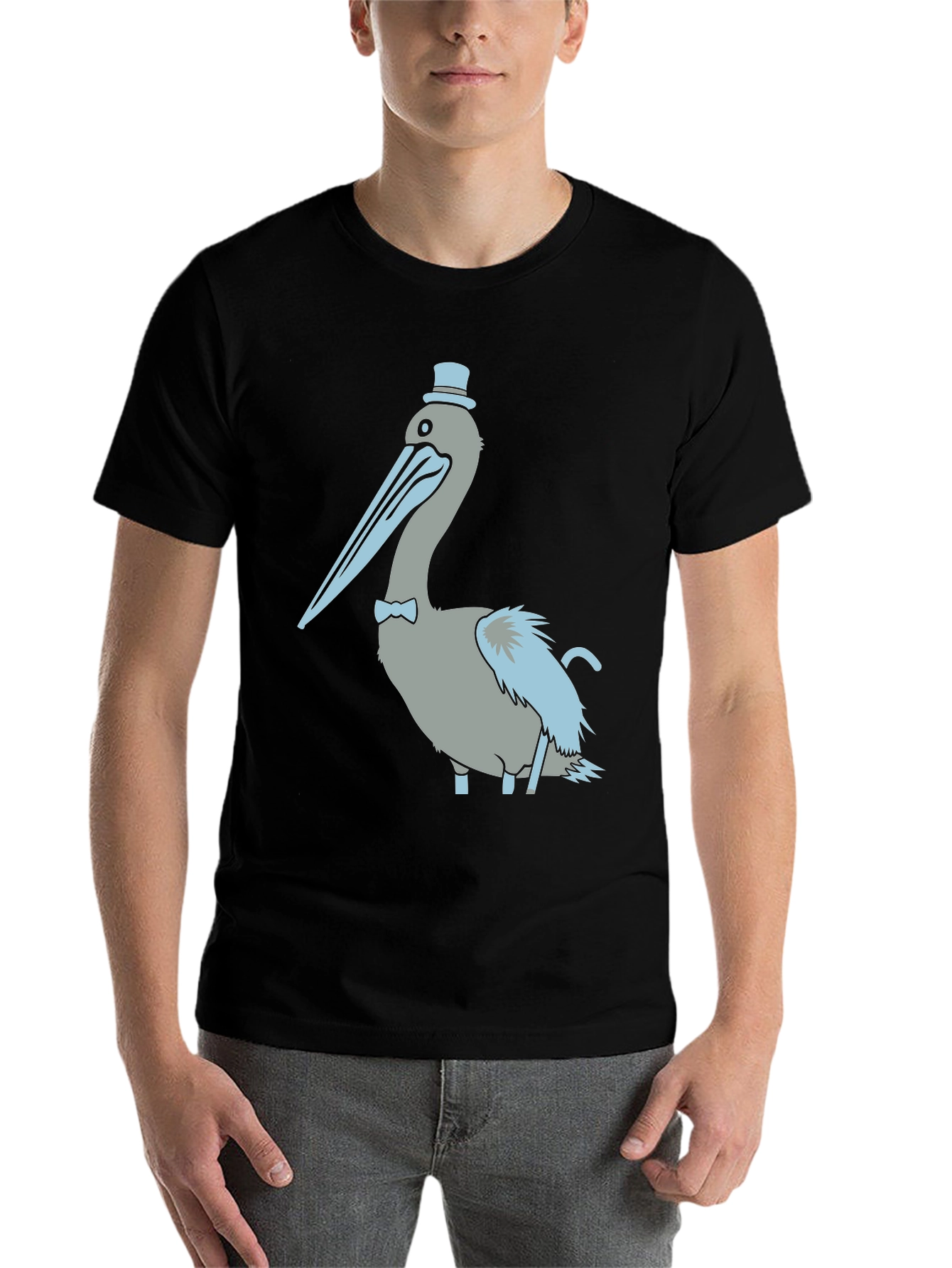 Pelican with Top Hat Graphic T-Shirt