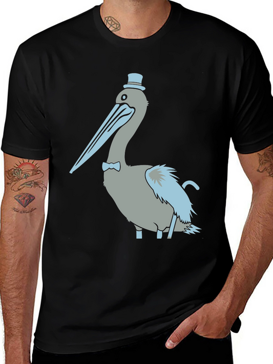 Pelican with Top Hat Graphic T-Shirt