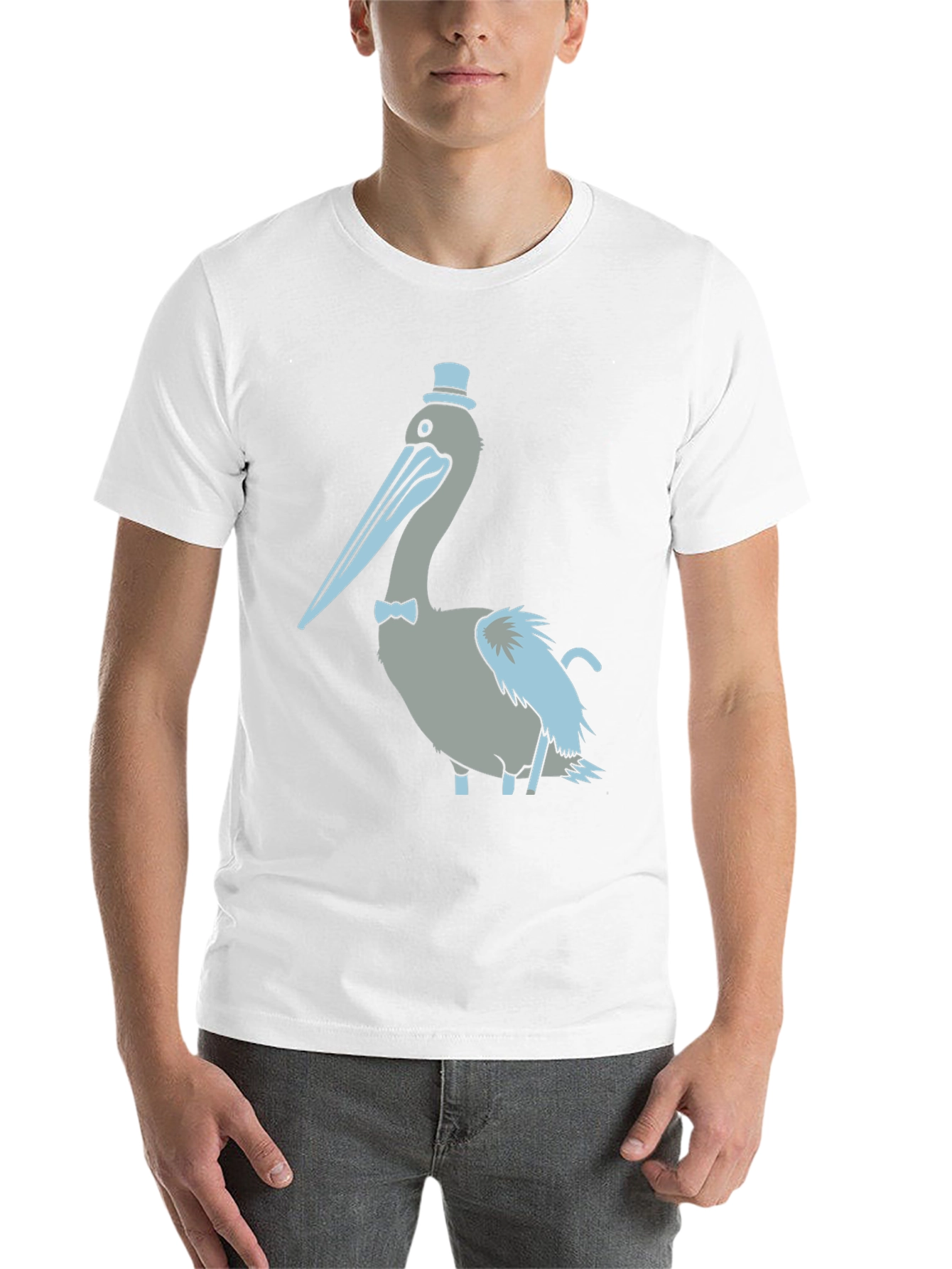Pelican with Top Hat Graphic T-Shirt