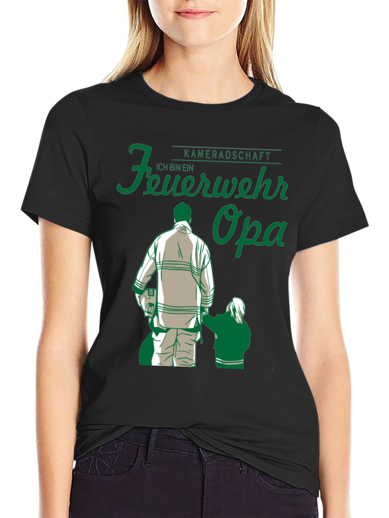 Firefighter Opa T-Shirt - Grandfather Fireman Tee