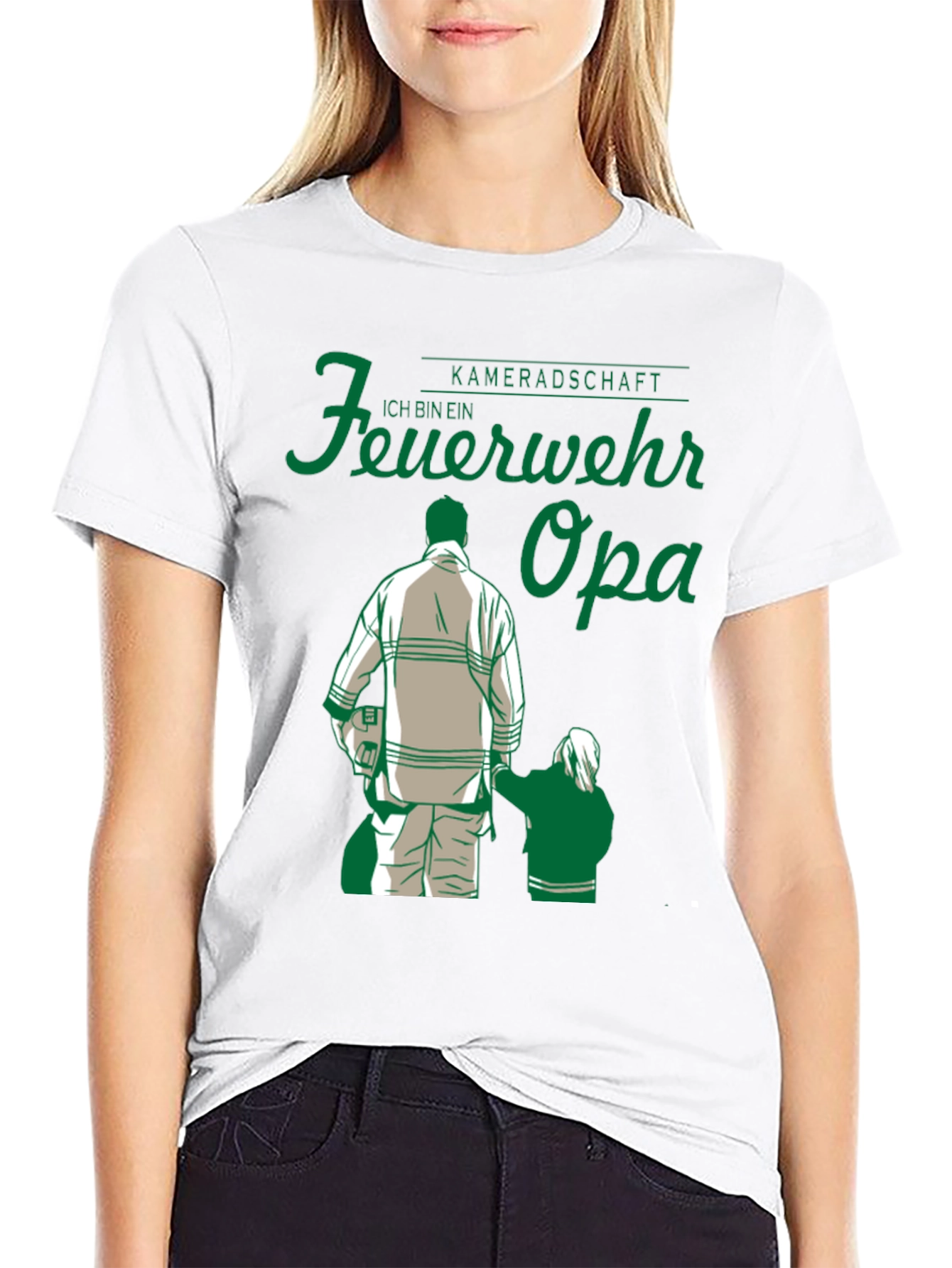 Firefighter Opa T-Shirt - Grandfather Fireman Tee
