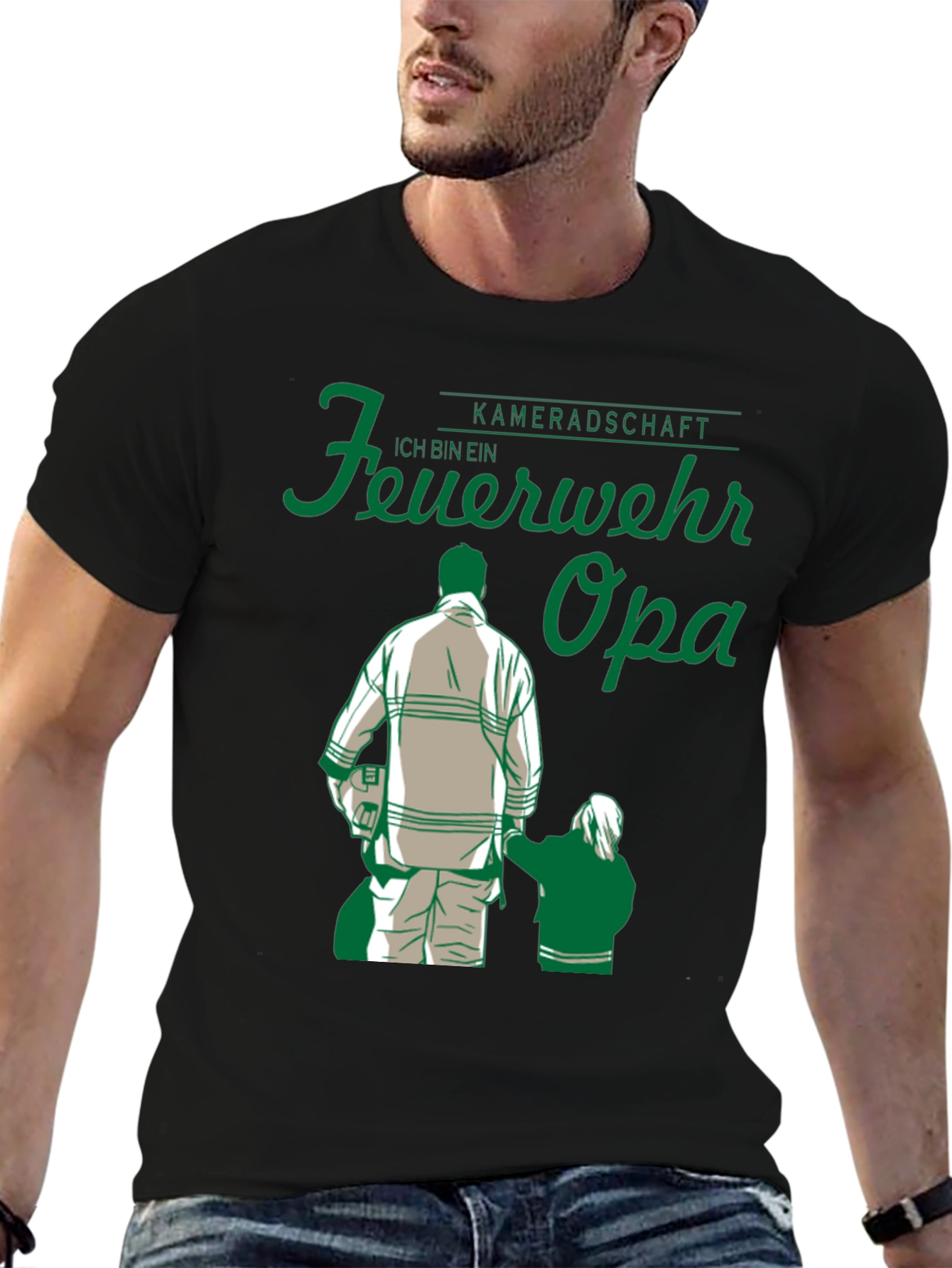 Firefighter Opa T-Shirt - Grandfather Fireman Tee