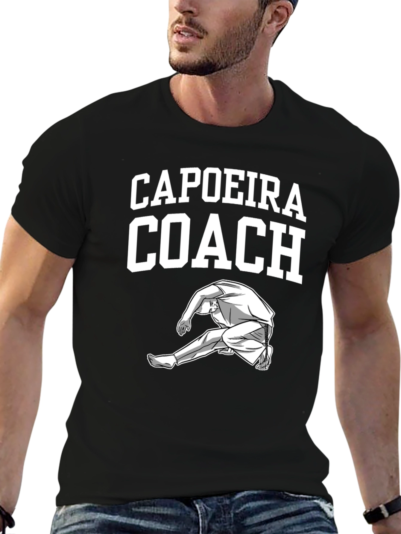 Capoeira Coach T-Shirt Black Cotton