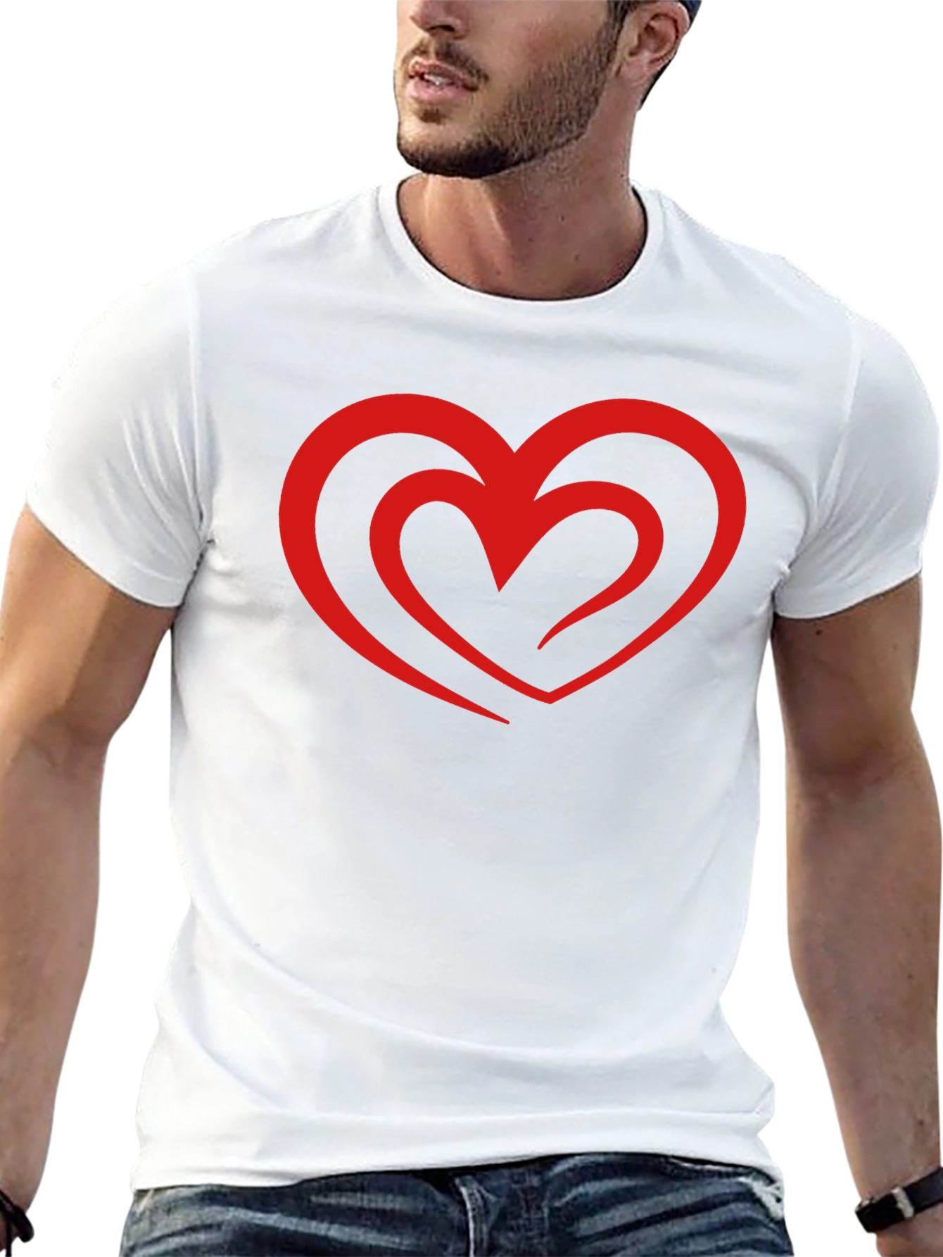 Heart Graphic Black T-Shirt - Stylish Casual Tee
