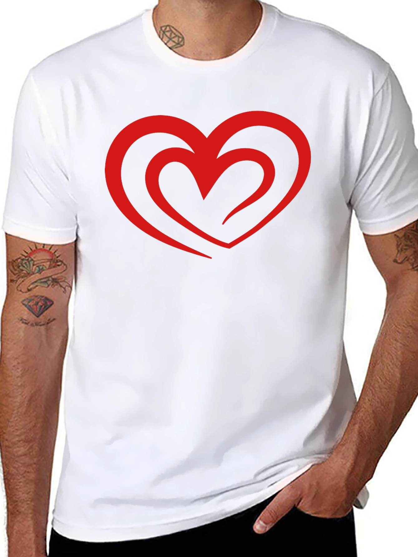 Heart Graphic Black T-Shirt - Stylish Casual Tee