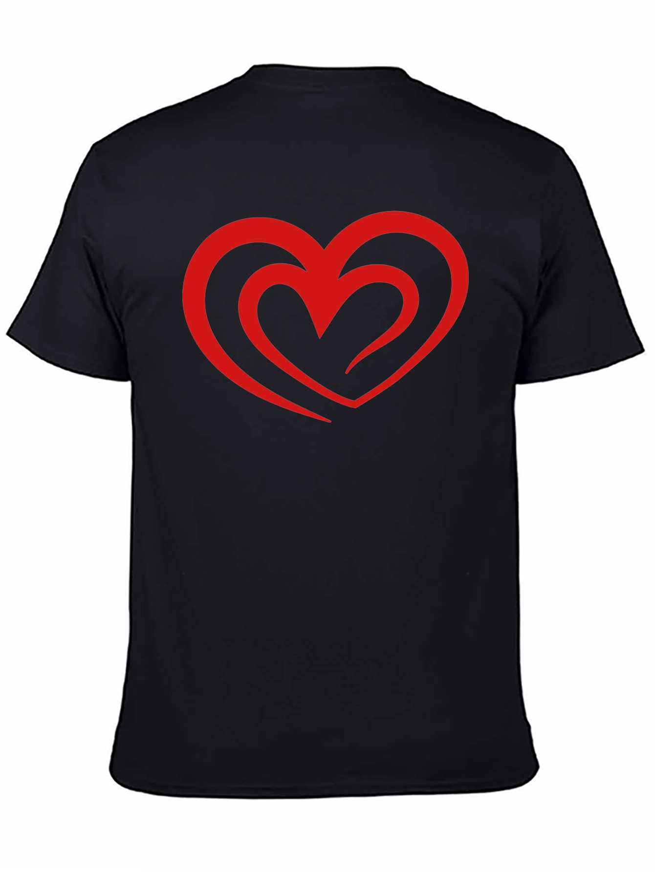 Heart Graphic Black T-Shirt - Stylish Casual Tee