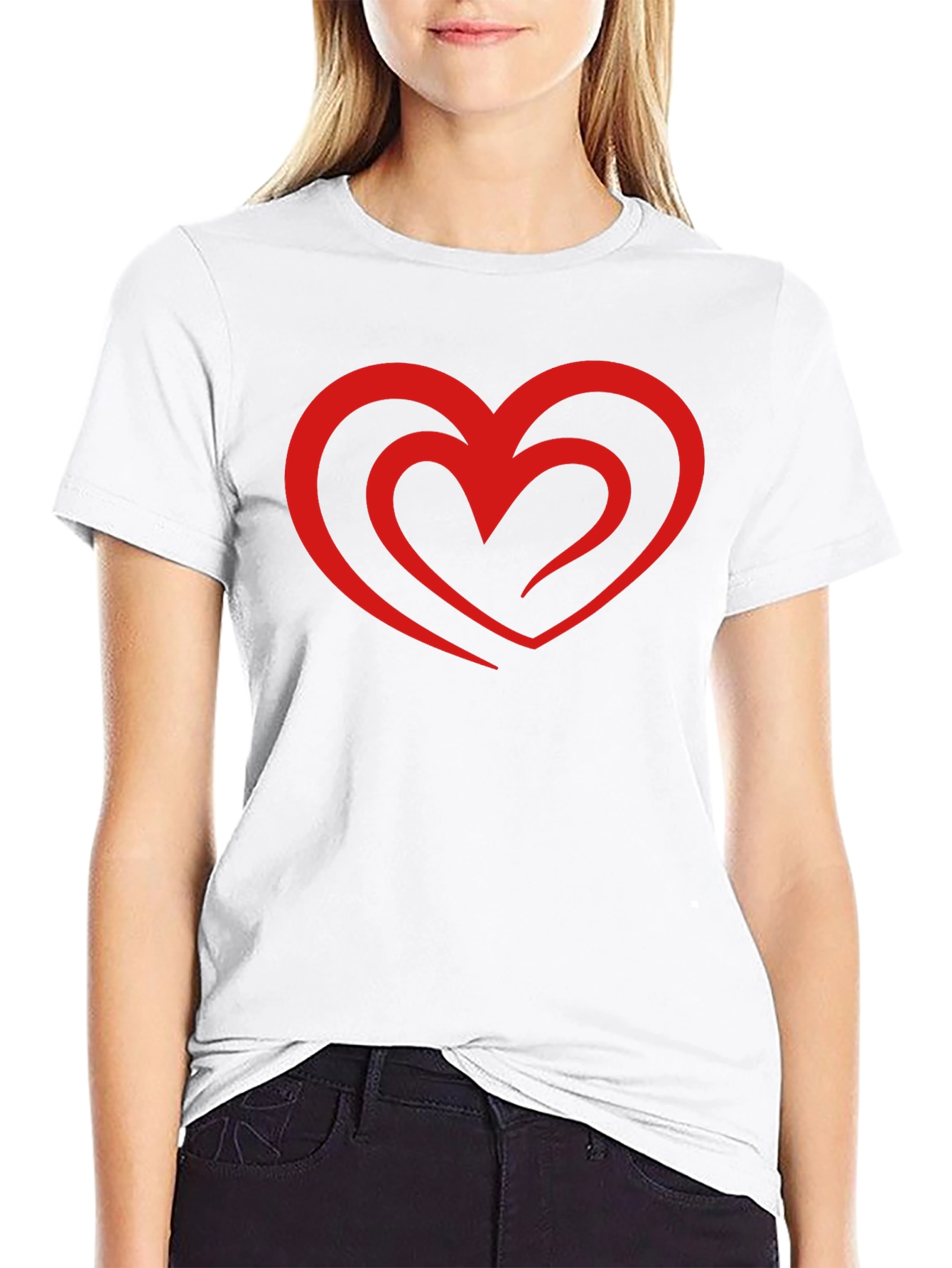 Heart Graphic Black T-Shirt - Stylish Casual Tee