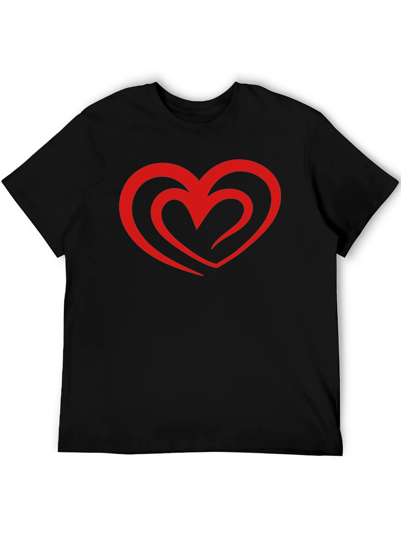 Heart Graphic Black T-Shirt - Stylish Casual Tee