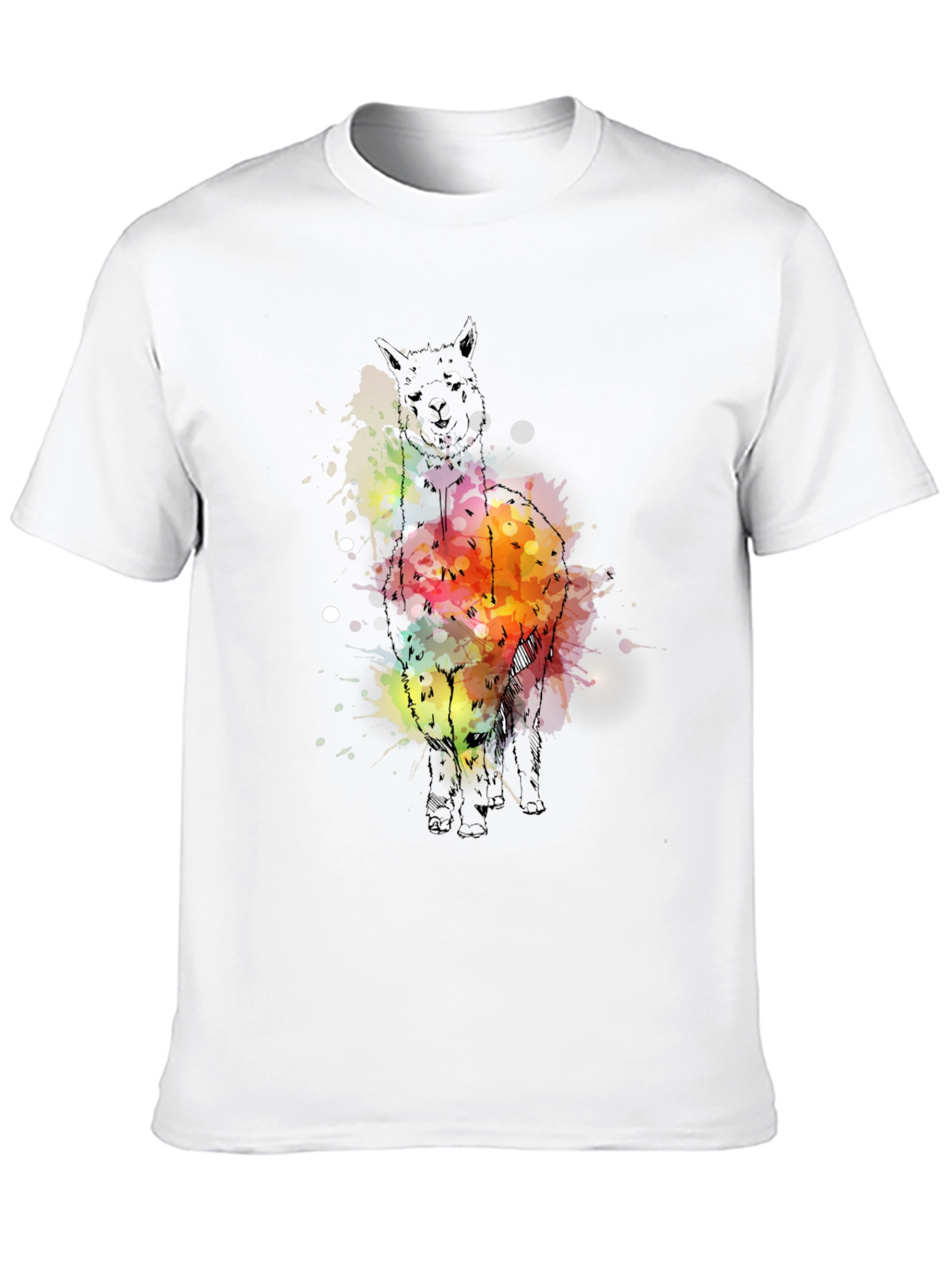 Abstract Alpaca Graphic Tee - Mens Black T-Shirt
