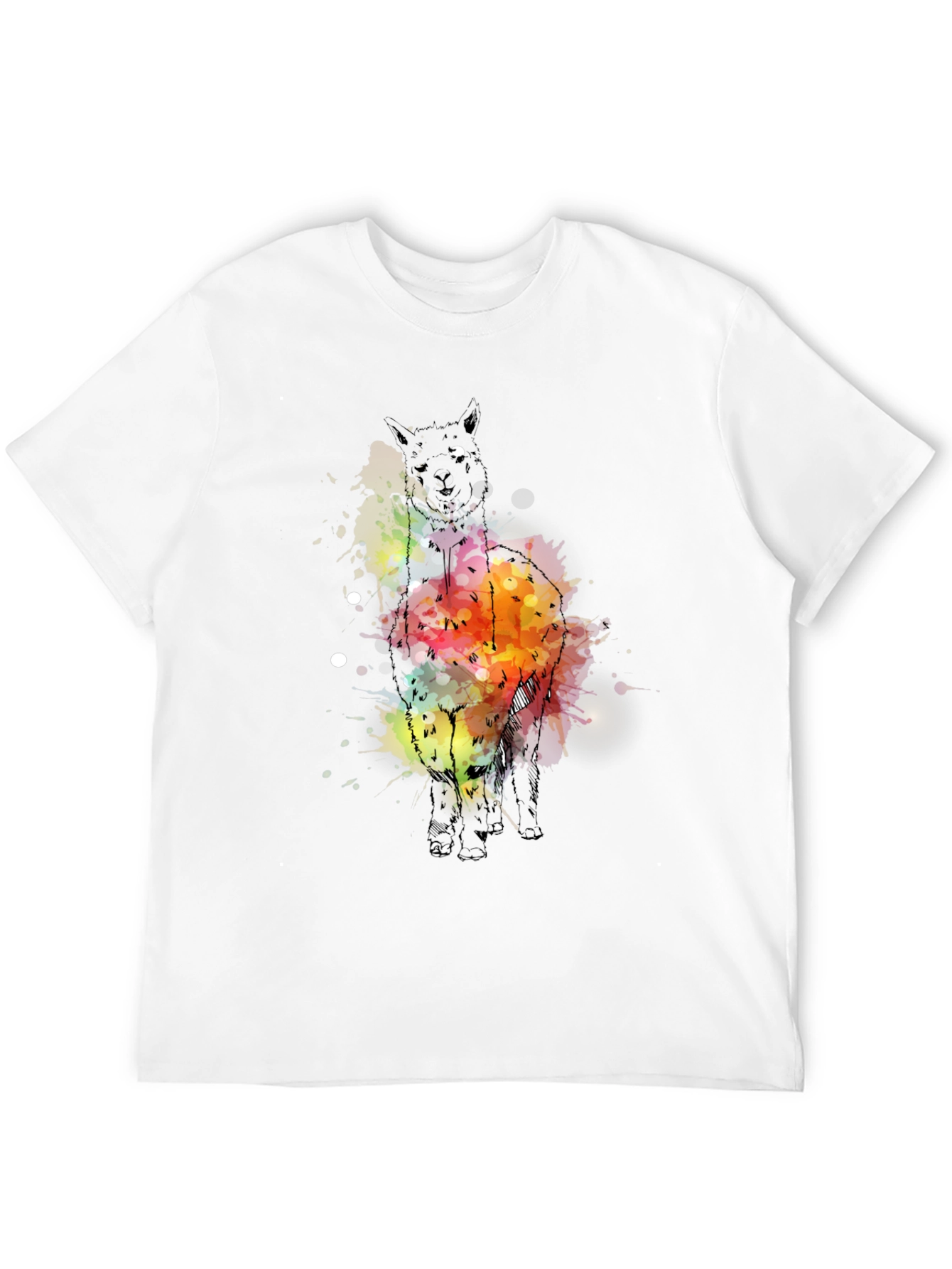 Abstract Alpaca Graphic Tee - Mens Black T-Shirt