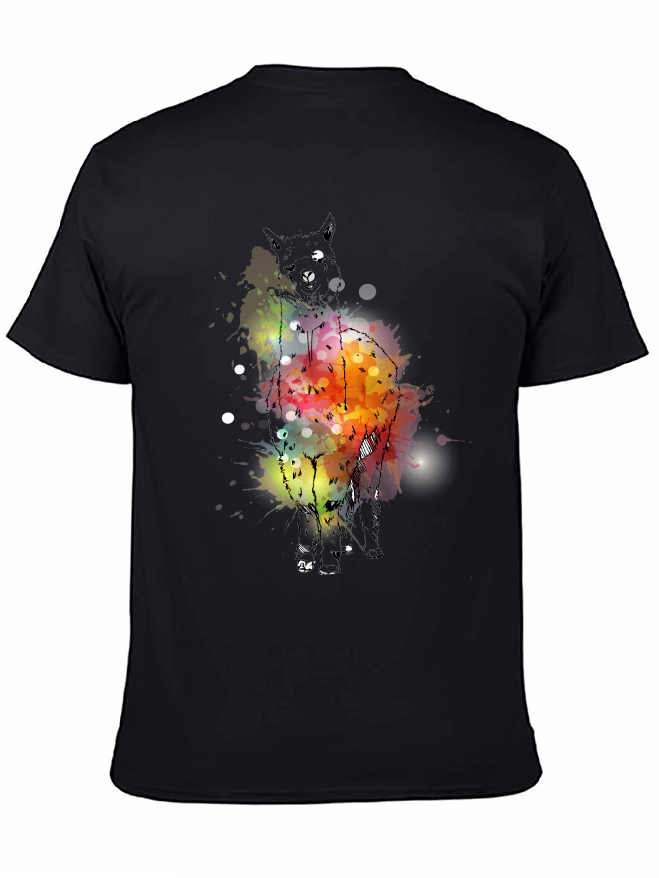 Abstract Alpaca Graphic Tee - Mens Black T-Shirt
