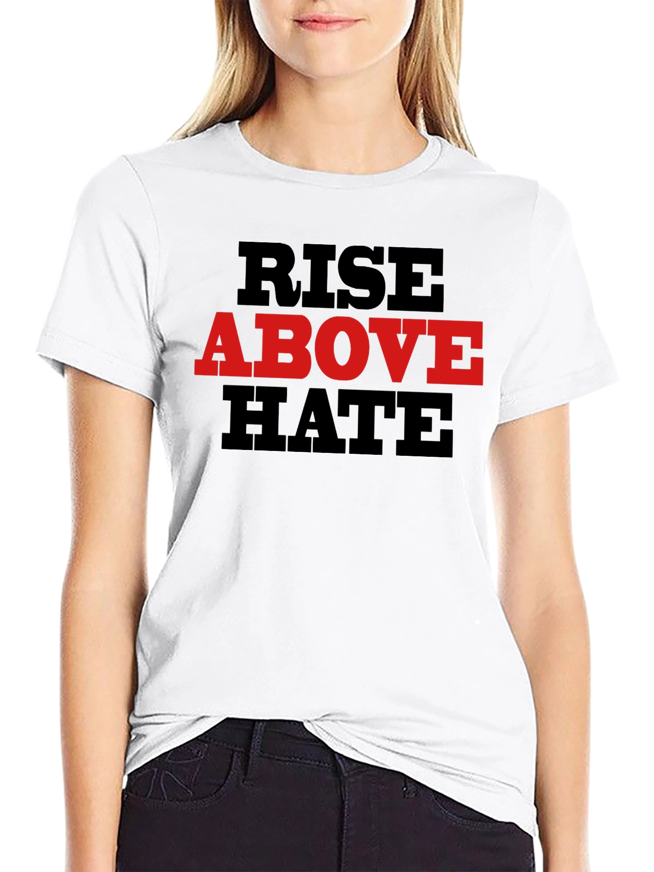 Rise Above Hate Graphic Tee - Black Cotton Blend