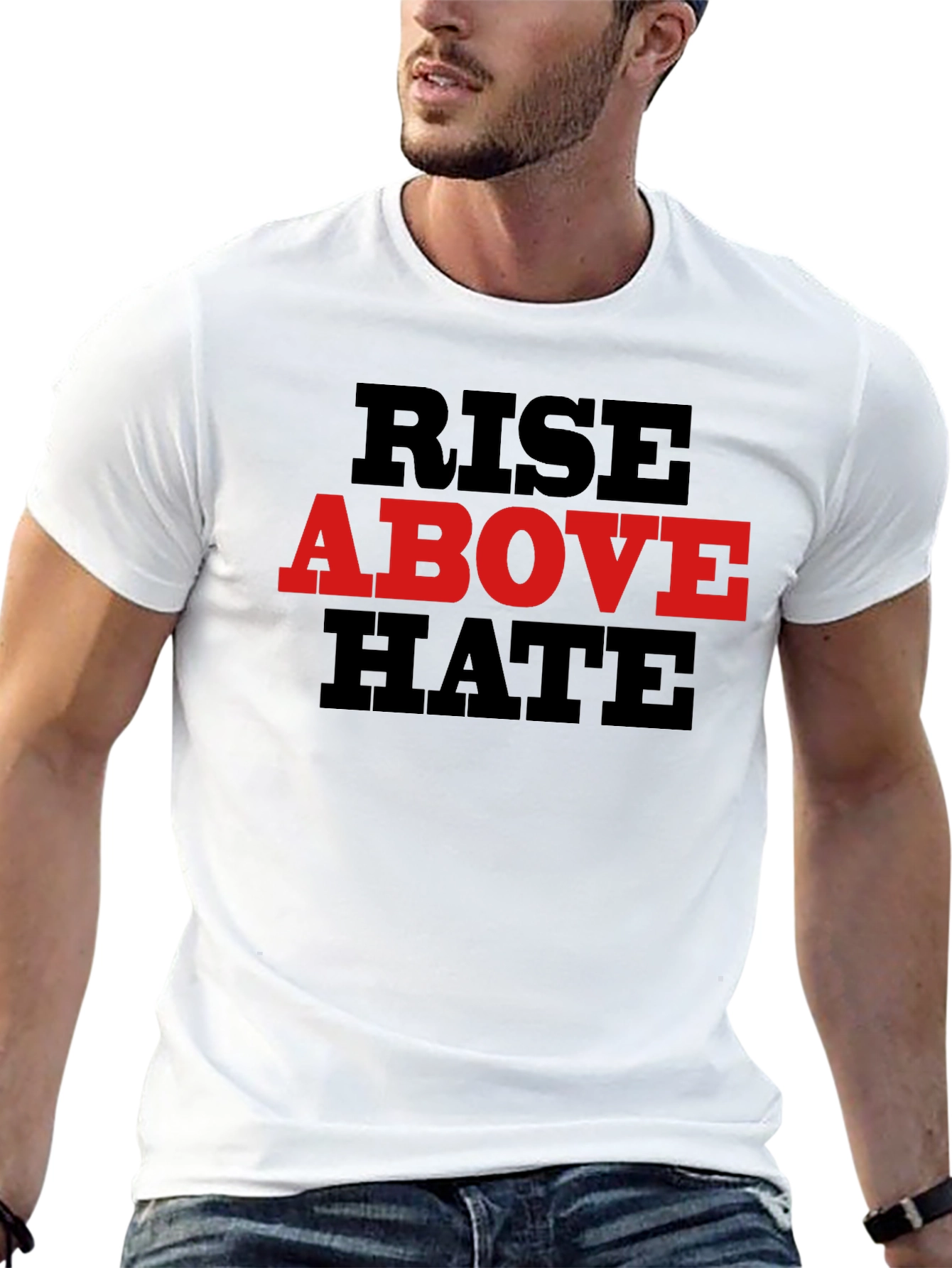 Rise Above Hate Graphic Tee - Black Cotton Blend