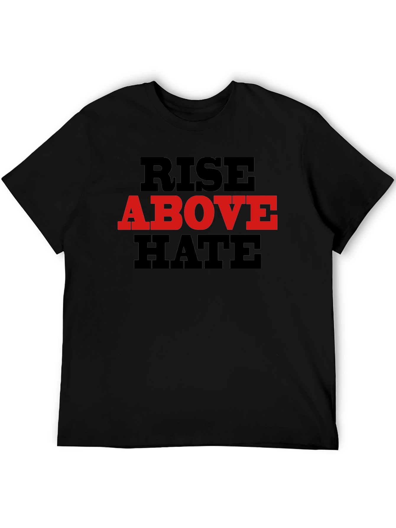 Rise Above Hate Graphic Tee - Black Cotton Blend