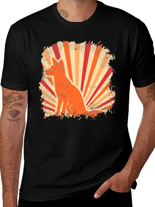 Retro Fox Graphic Tee - Black T-Shirt