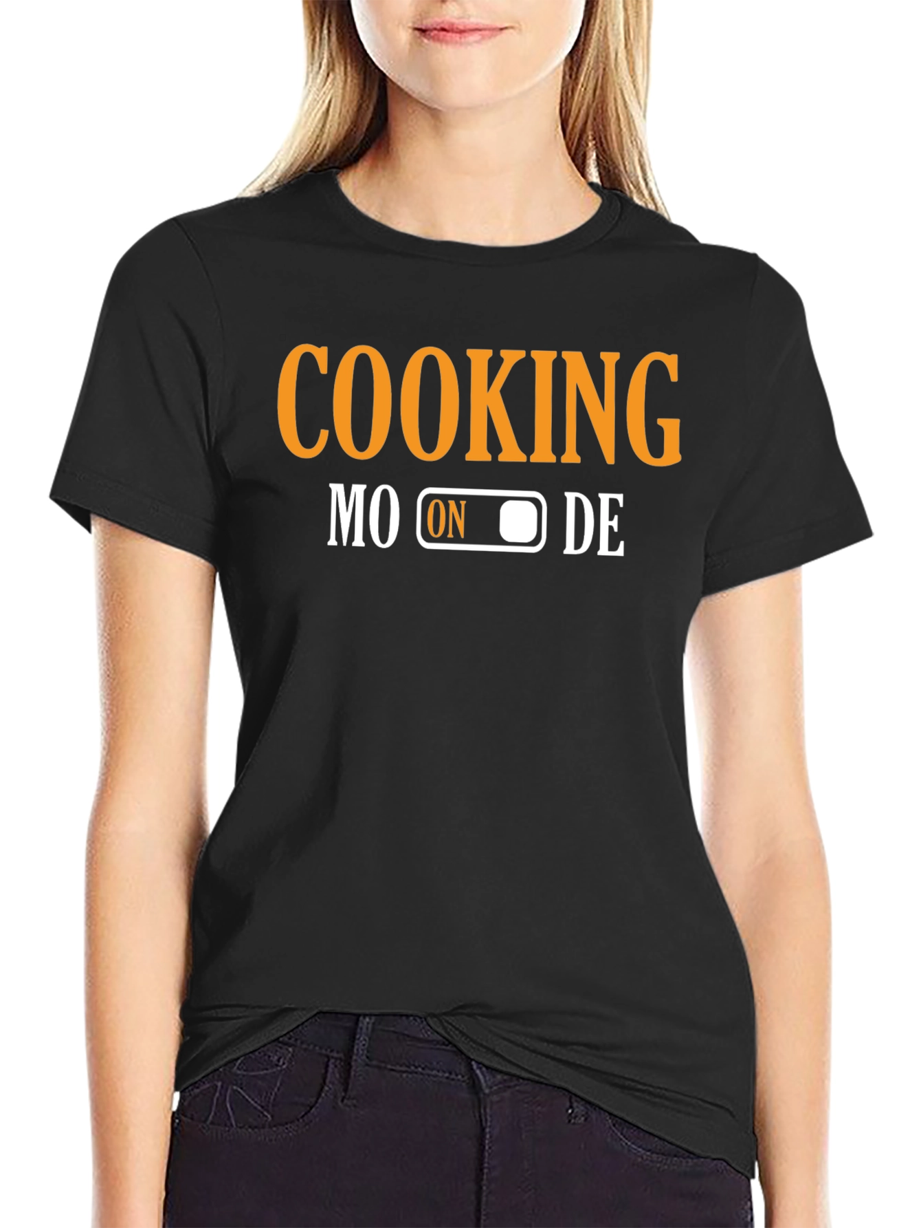 Cooking Mode On Black T-Shirt