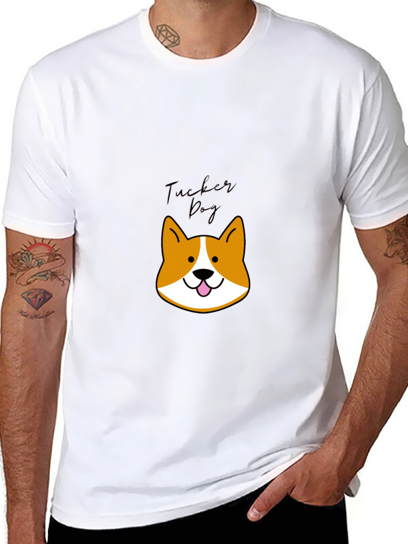 Cute Tucker Dog Black Graphic Tee