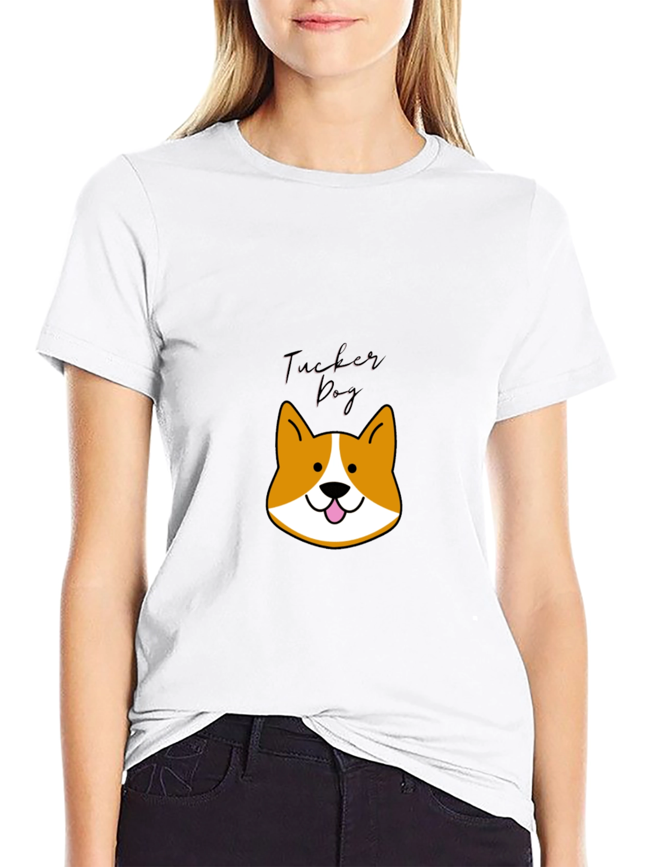 Cute Tucker Dog Black Graphic Tee