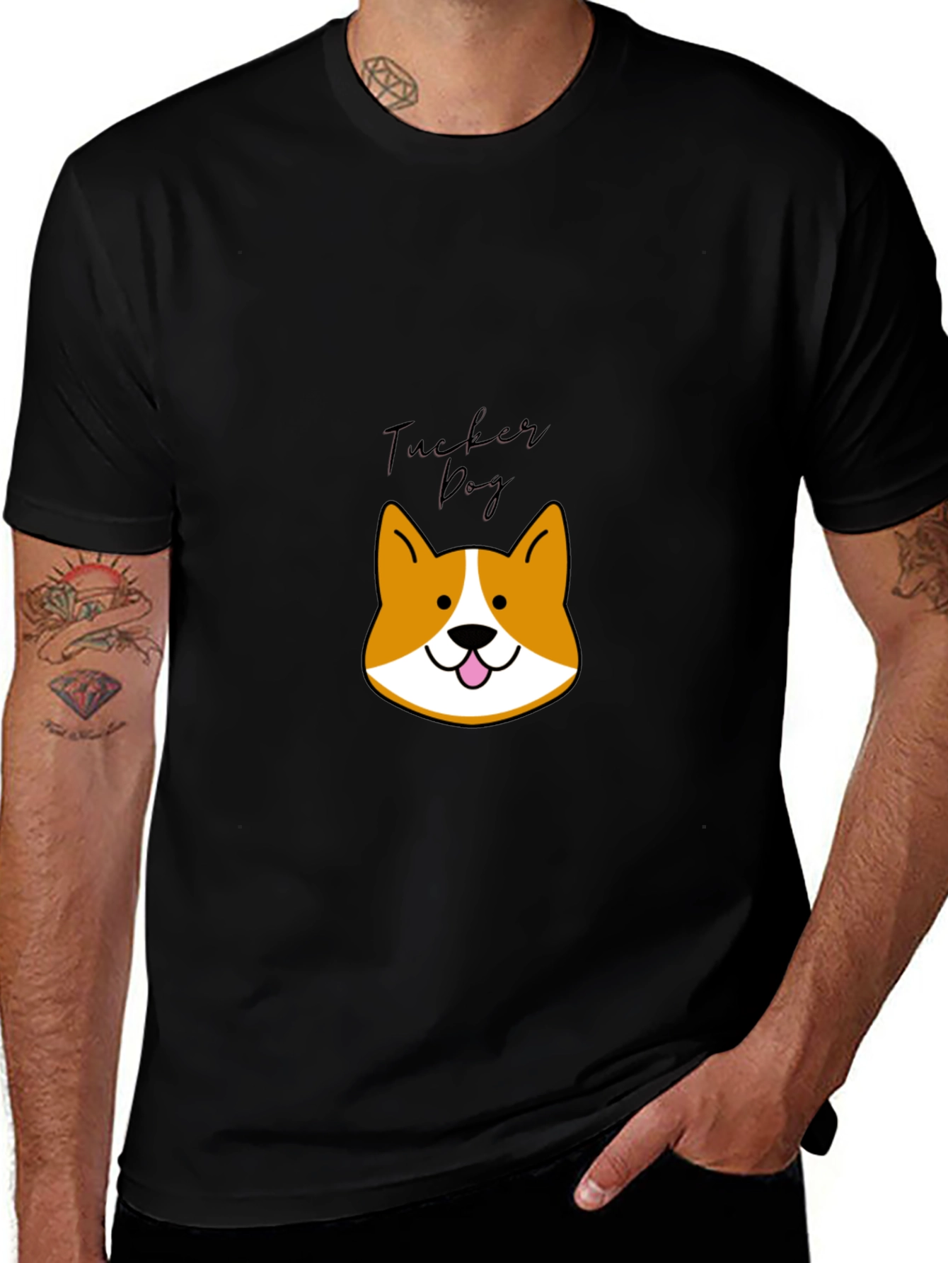 Cute Tucker Dog Black Graphic Tee
