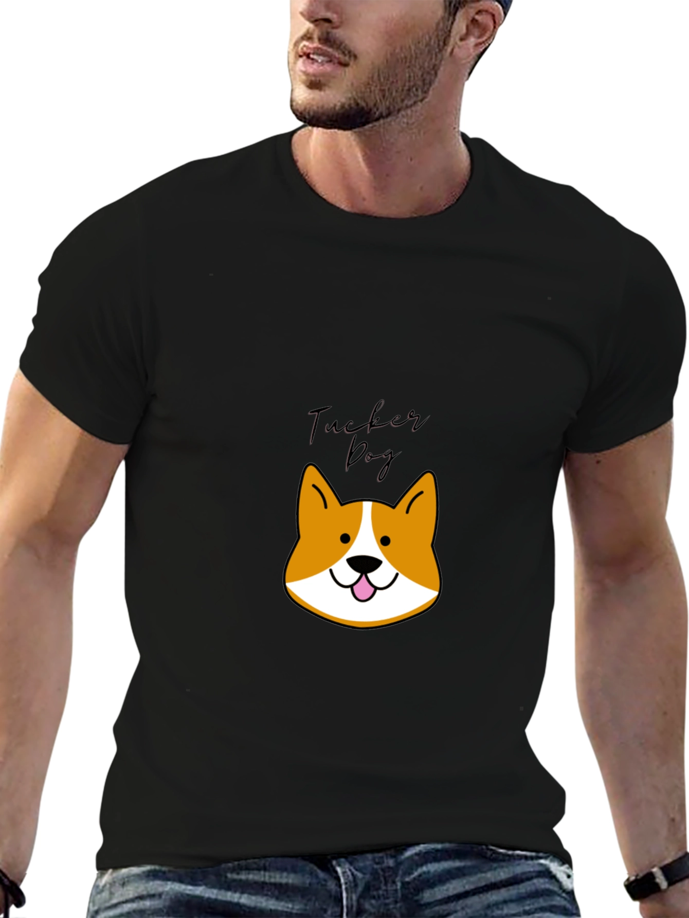 Cute Tucker Dog Black Graphic Tee