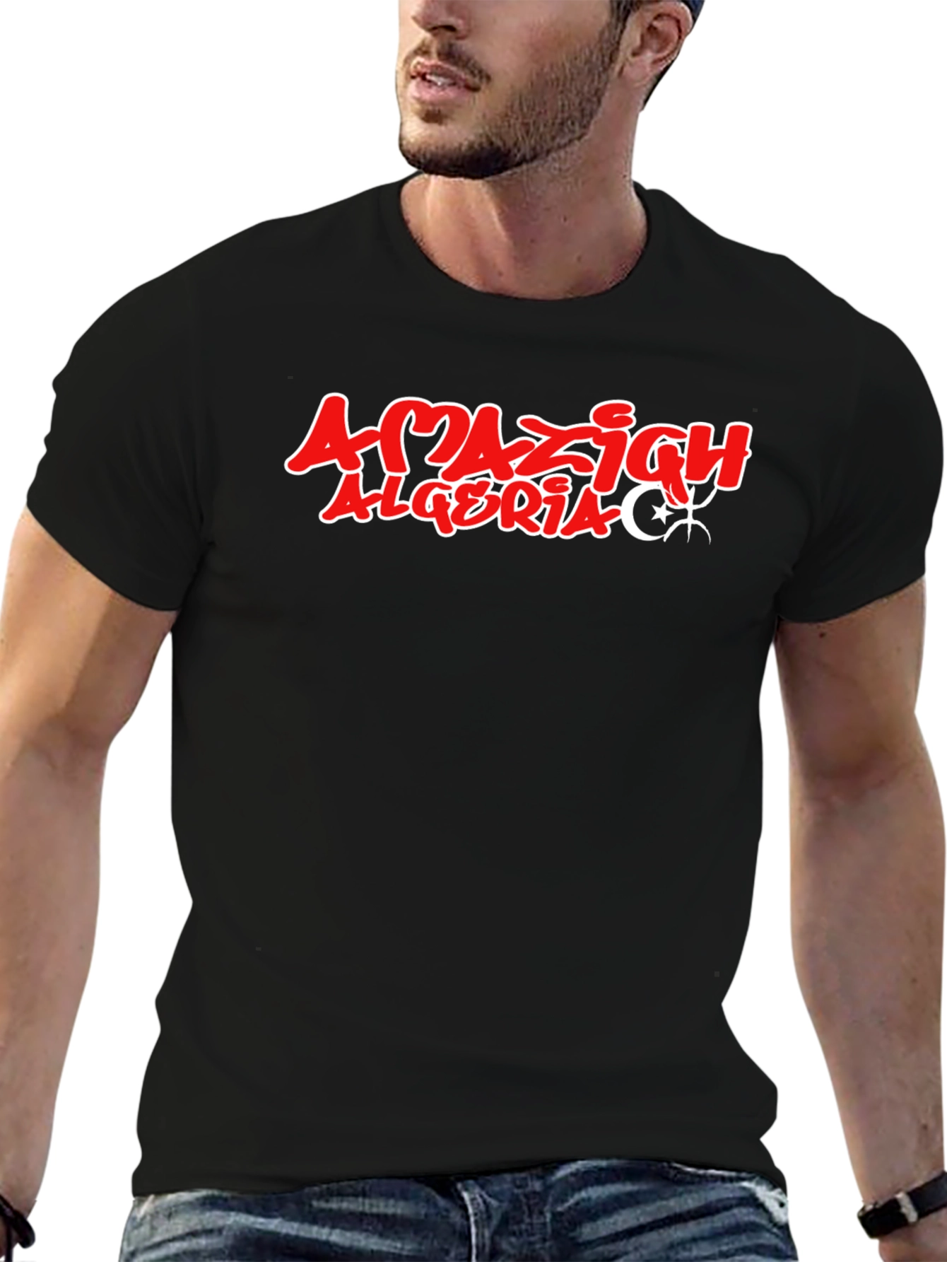 Amazigh Algeria Graphic Tee - Stylish Black T-Shirt