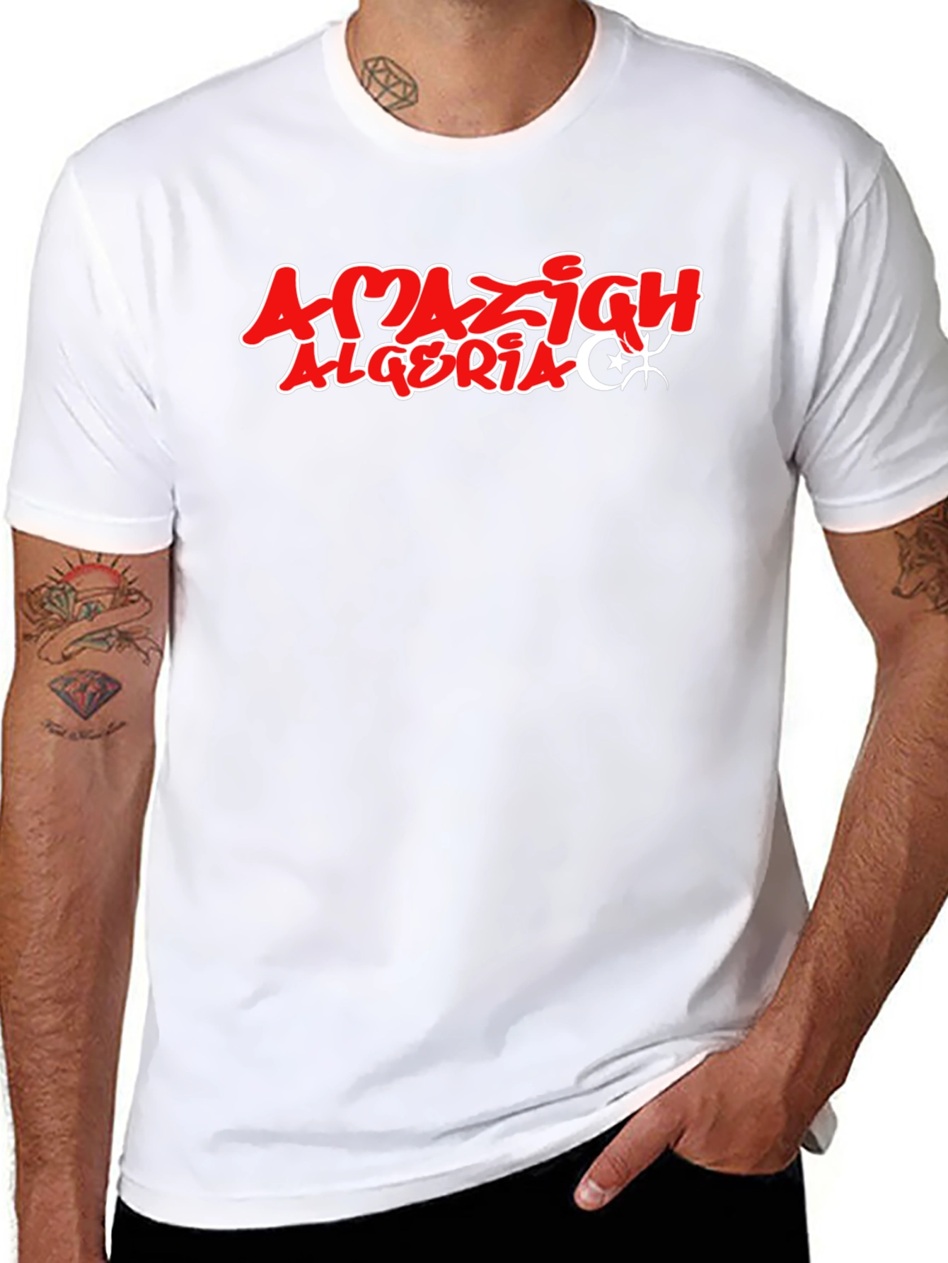 Amazigh Algeria Graphic Tee - Stylish Black T-Shirt