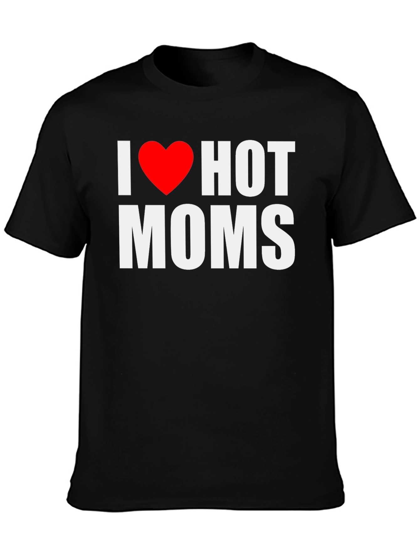 I Heart Hot Moms Black Graphic Tee