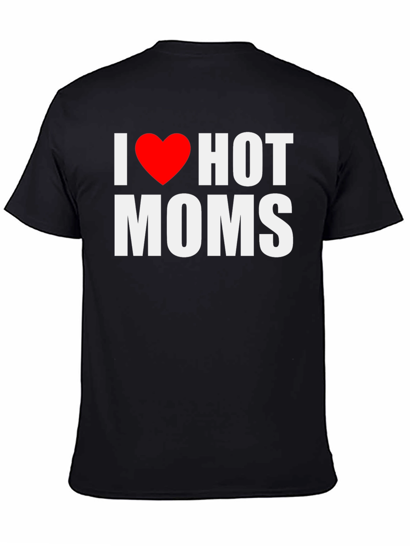 I Heart Hot Moms Black Graphic Tee