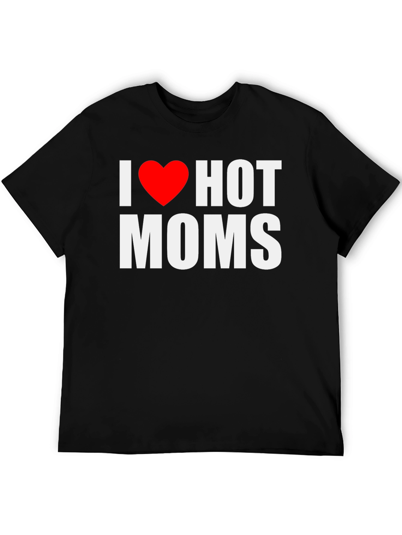 I Heart Hot Moms Black Graphic Tee