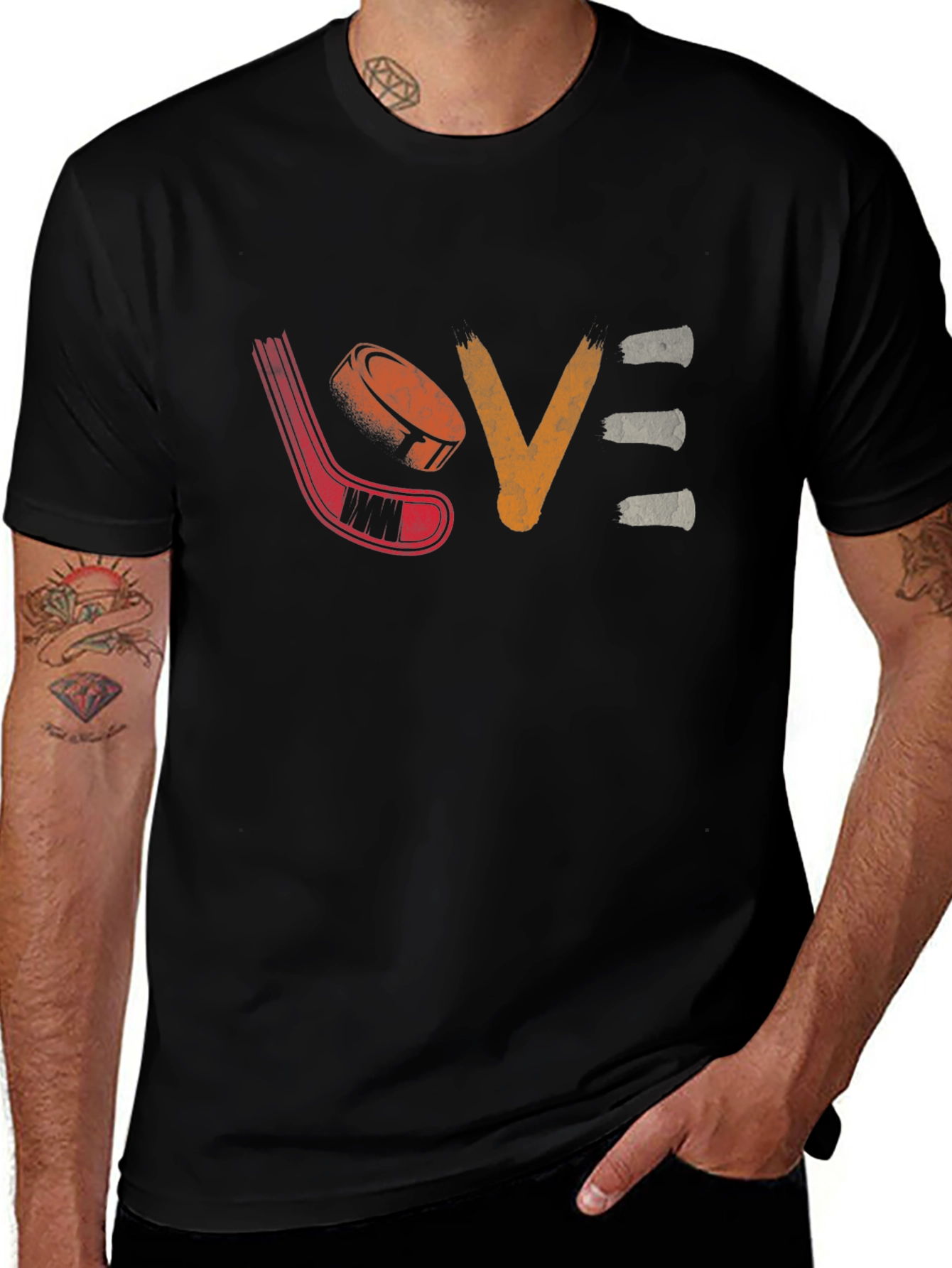 Hockey Love Graphic T-Shirt - Black