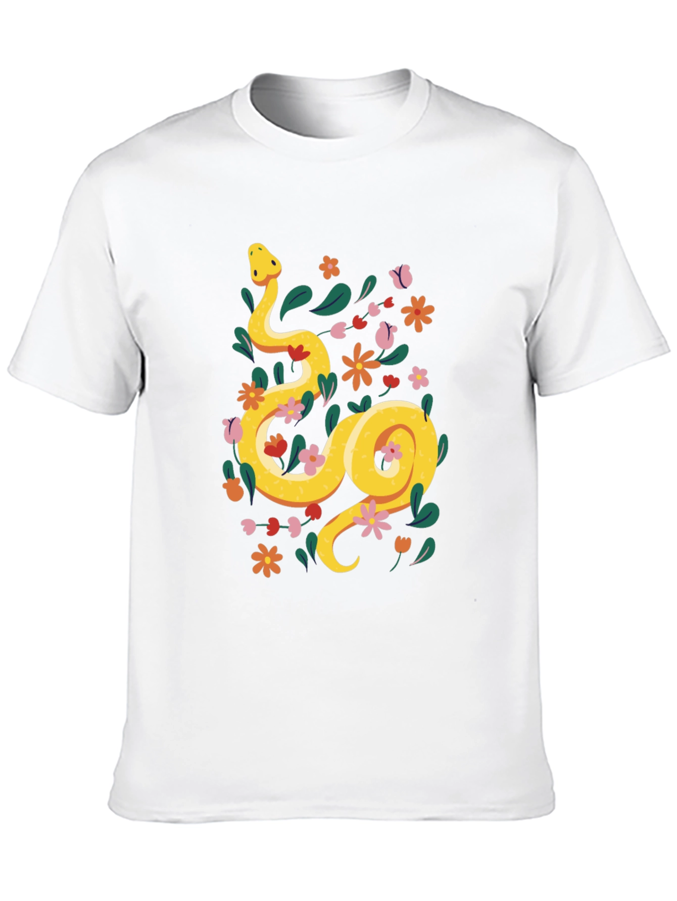 Floral Snake T-Shirt - Unique Graphic Tee