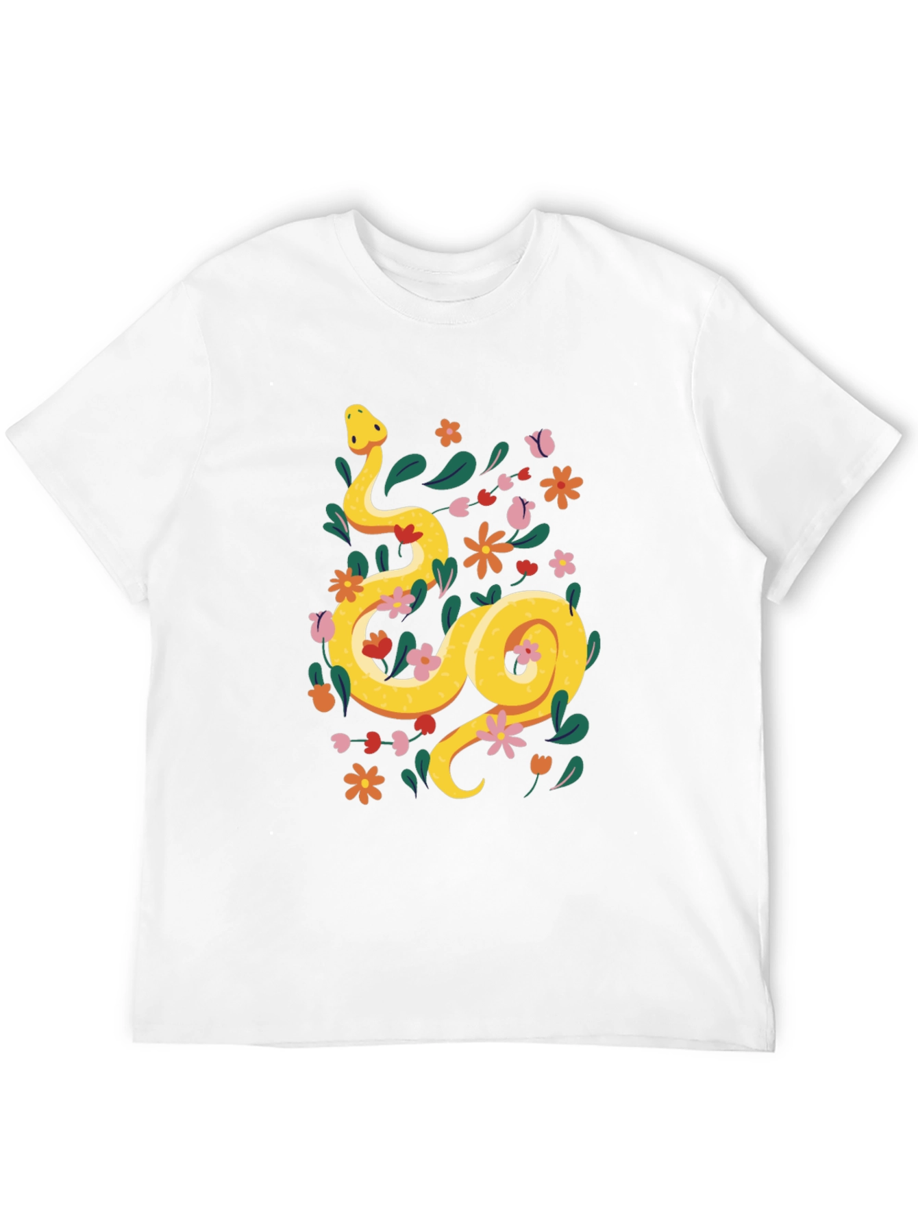 Floral Snake T-Shirt - Unique Graphic Tee