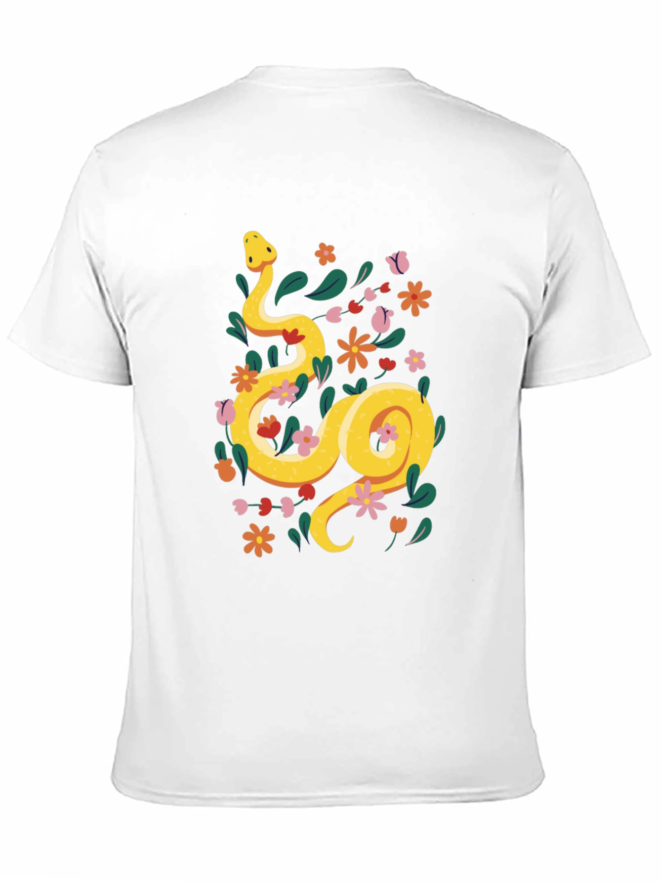 Floral Snake T-Shirt - Unique Graphic Tee