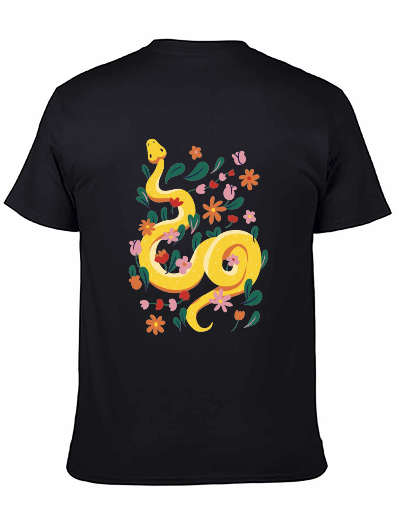 Floral Snake T-Shirt - Unique Graphic Tee