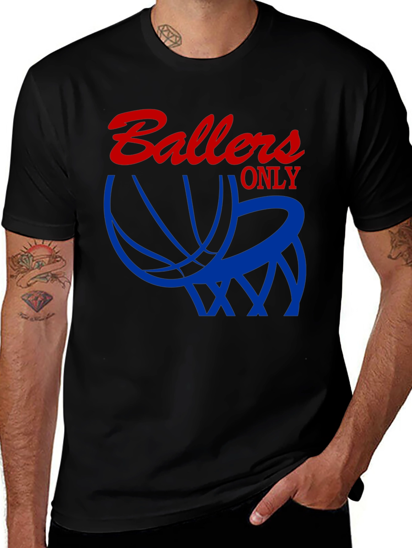 Ballers Only Graphic T-Shirt - Black Cotton Tee