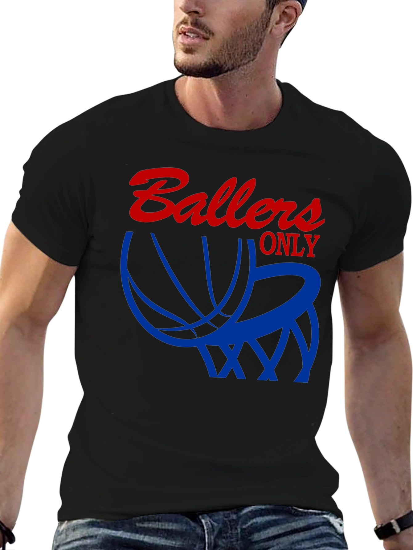 Ballers Only Graphic T-Shirt - Black Cotton Tee