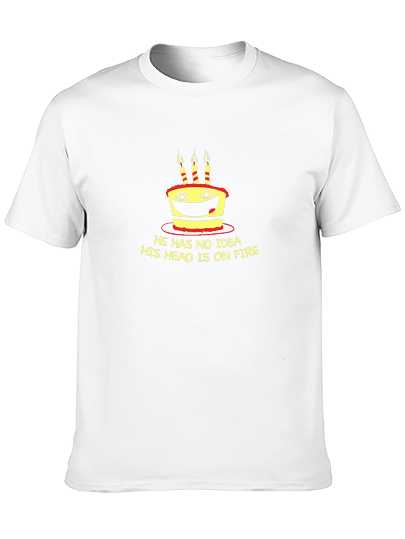 Funny Cake On Fire Graphic Tee - Black T-Shirt